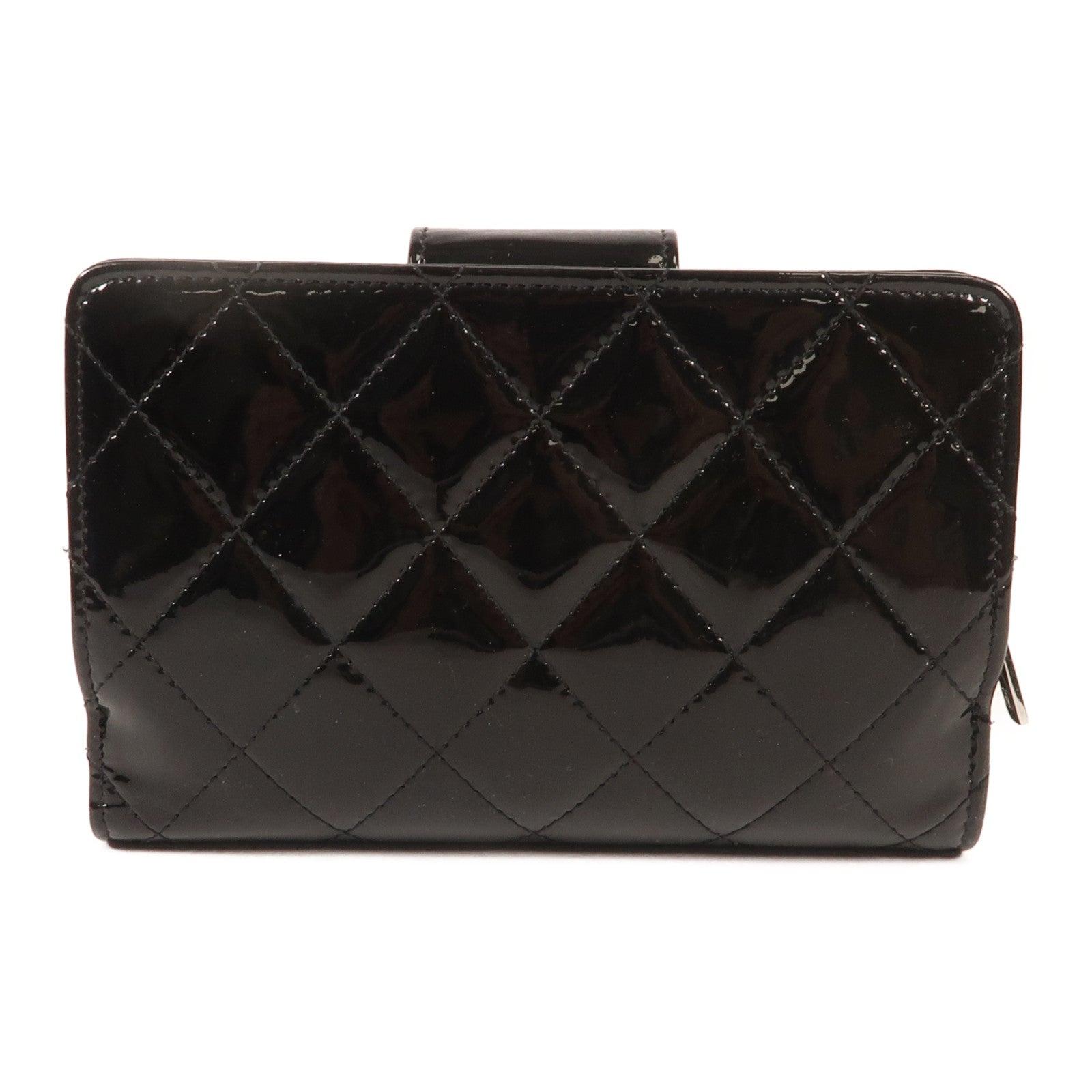 CHANEL 漆皮皮革Wallet銀扣錢包