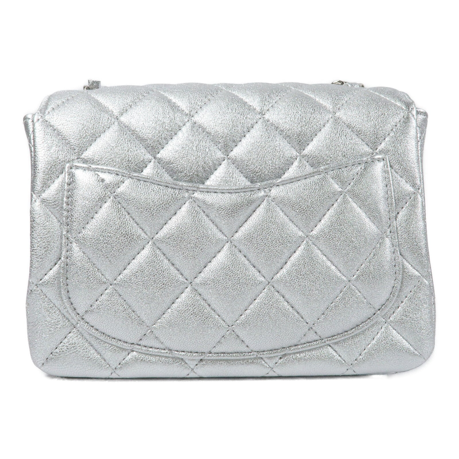 CHANEL 牛皮皮革Mini Classic 17銀扣鏈帶肩背袋