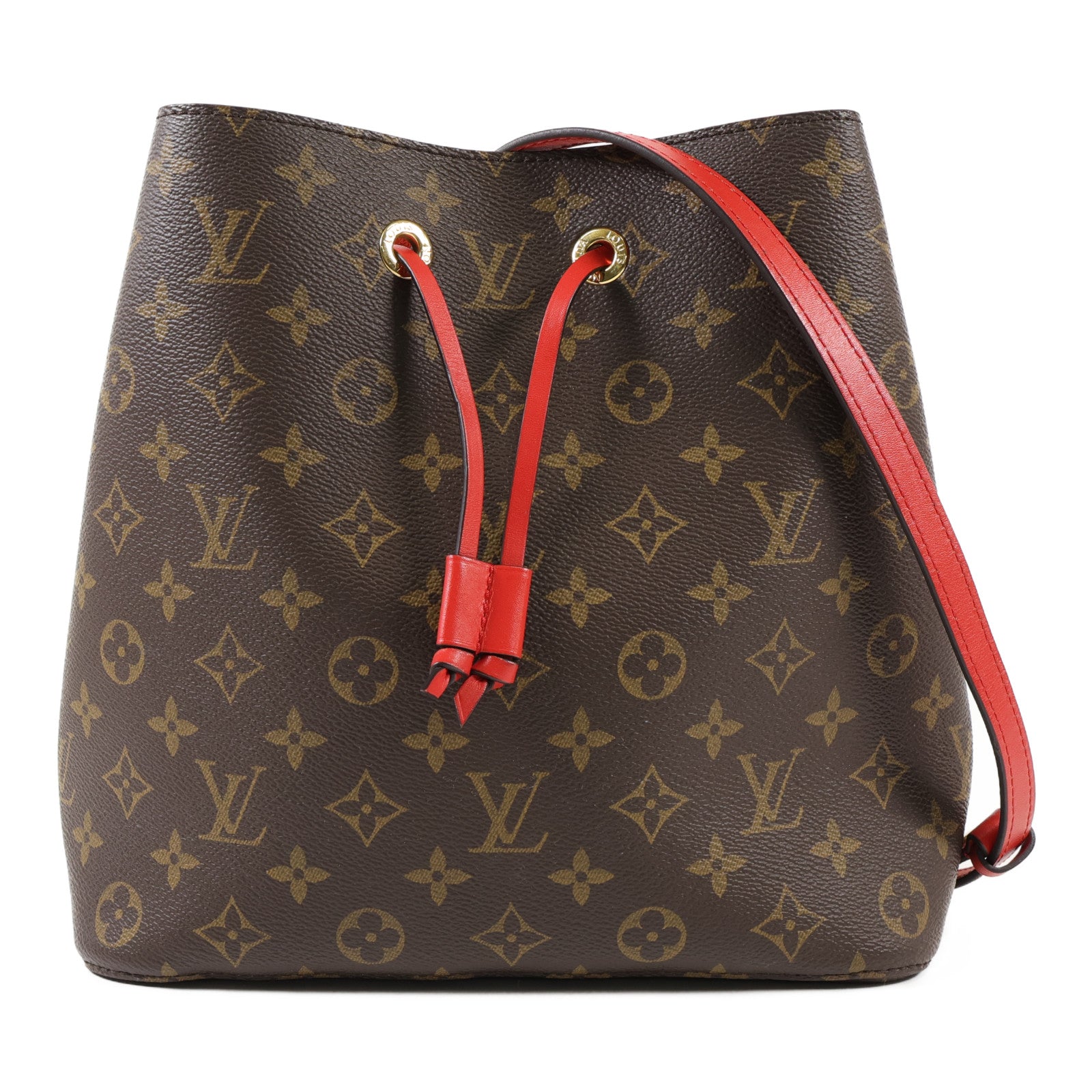 LOUIS VUITTON Monogram Neo Noe Bucket Bag金扣肩背袋Coquelicot