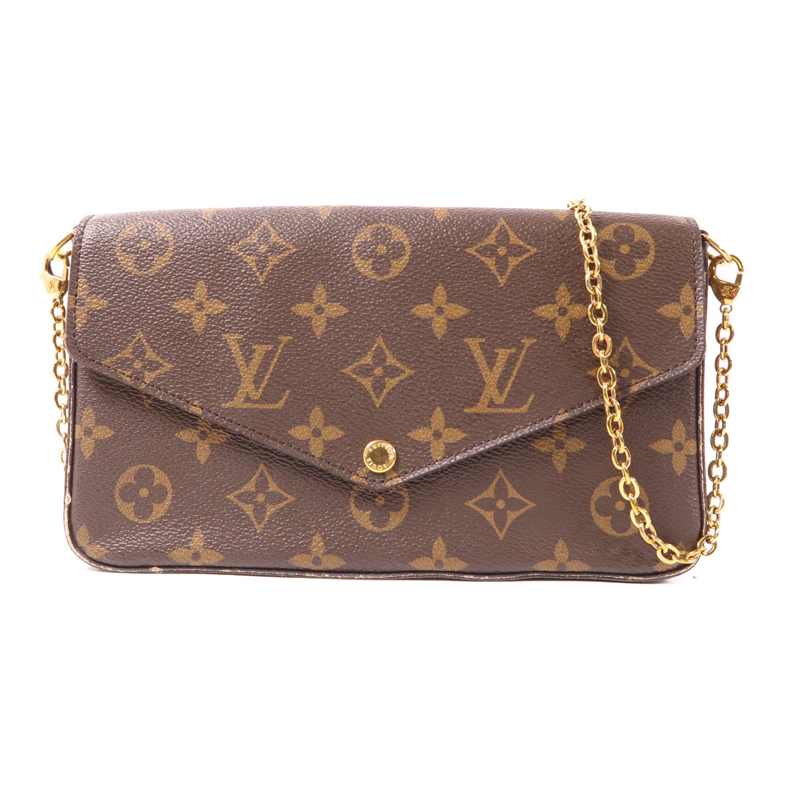 LOUIS VUITTON LV GHW Pochette Felicie Chain Shoulder Bag M61276 Monogram Brown