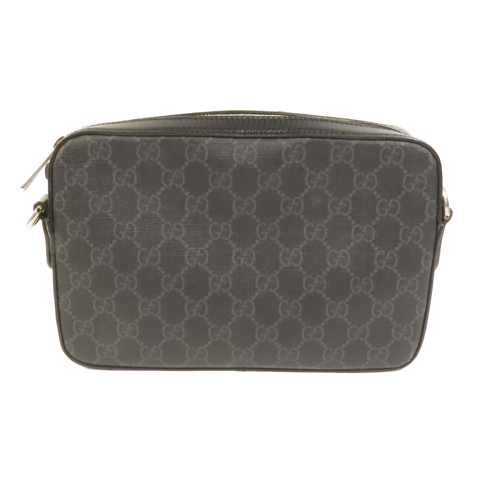 GUCCI 塗層帆布Shoulder Bag銀扣肩背袋