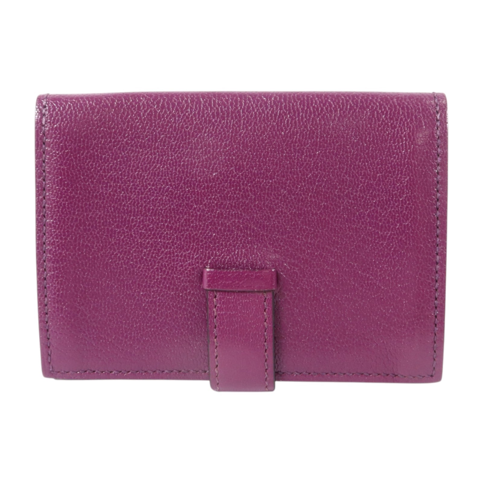 HERMES Chevre皮革Bearn Card Case金扣卡片套Anemone