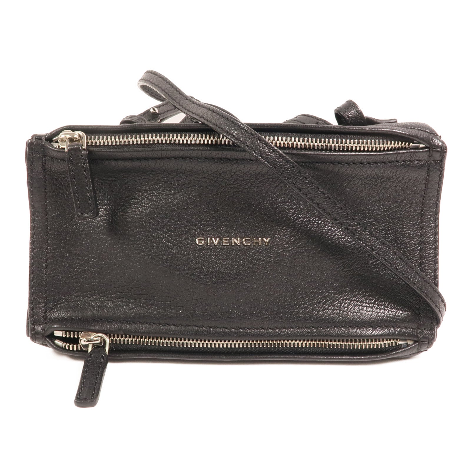 GIVENCHY 牛皮皮革Pandora Mini銀扣肩背袋