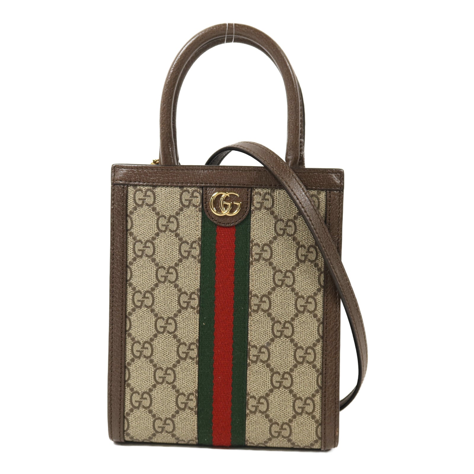 GUCCI 帆布Ophidia Mini Bag金扣手挽肩背兩用袋
