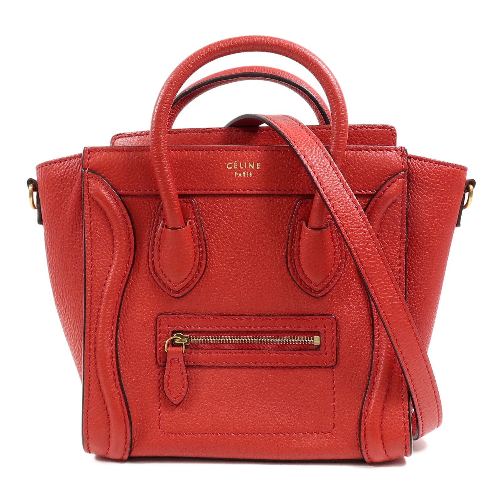 CELINE 牛皮皮革Nano Luggage手挽肩背兩用袋