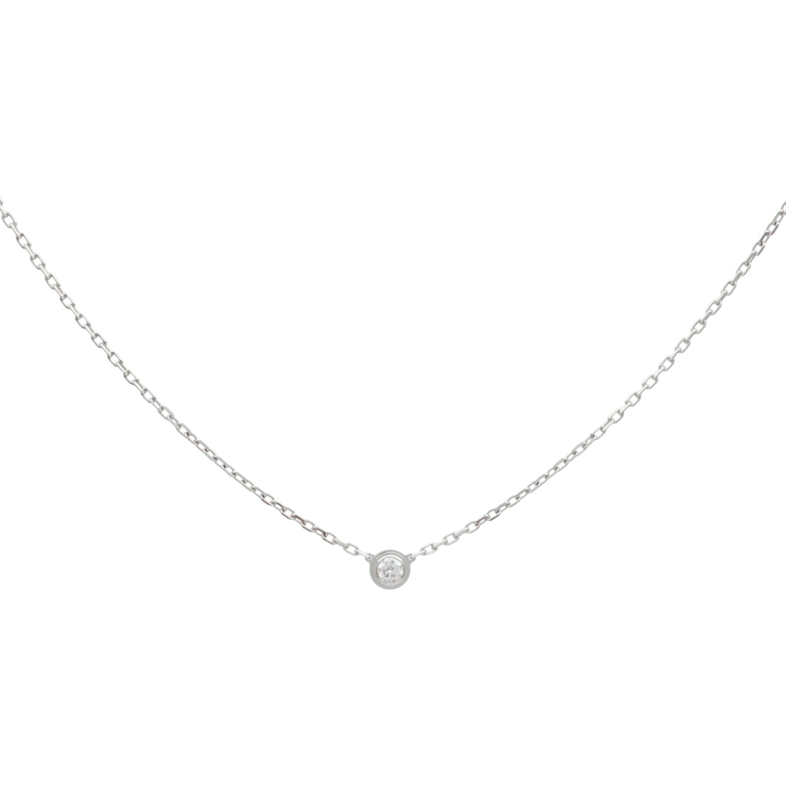 CARTIER 18K白金Damour Diamants Legers鑽石項鍊
