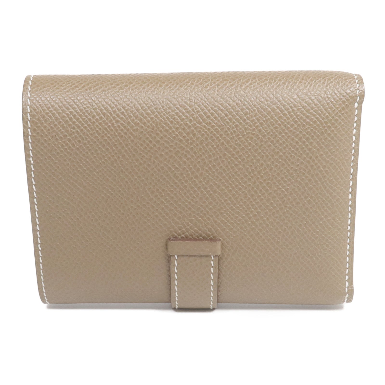 HERMES 【Hermes Fair】Epsom皮革Bearn Compact Wallet金扣錢包Etoupe