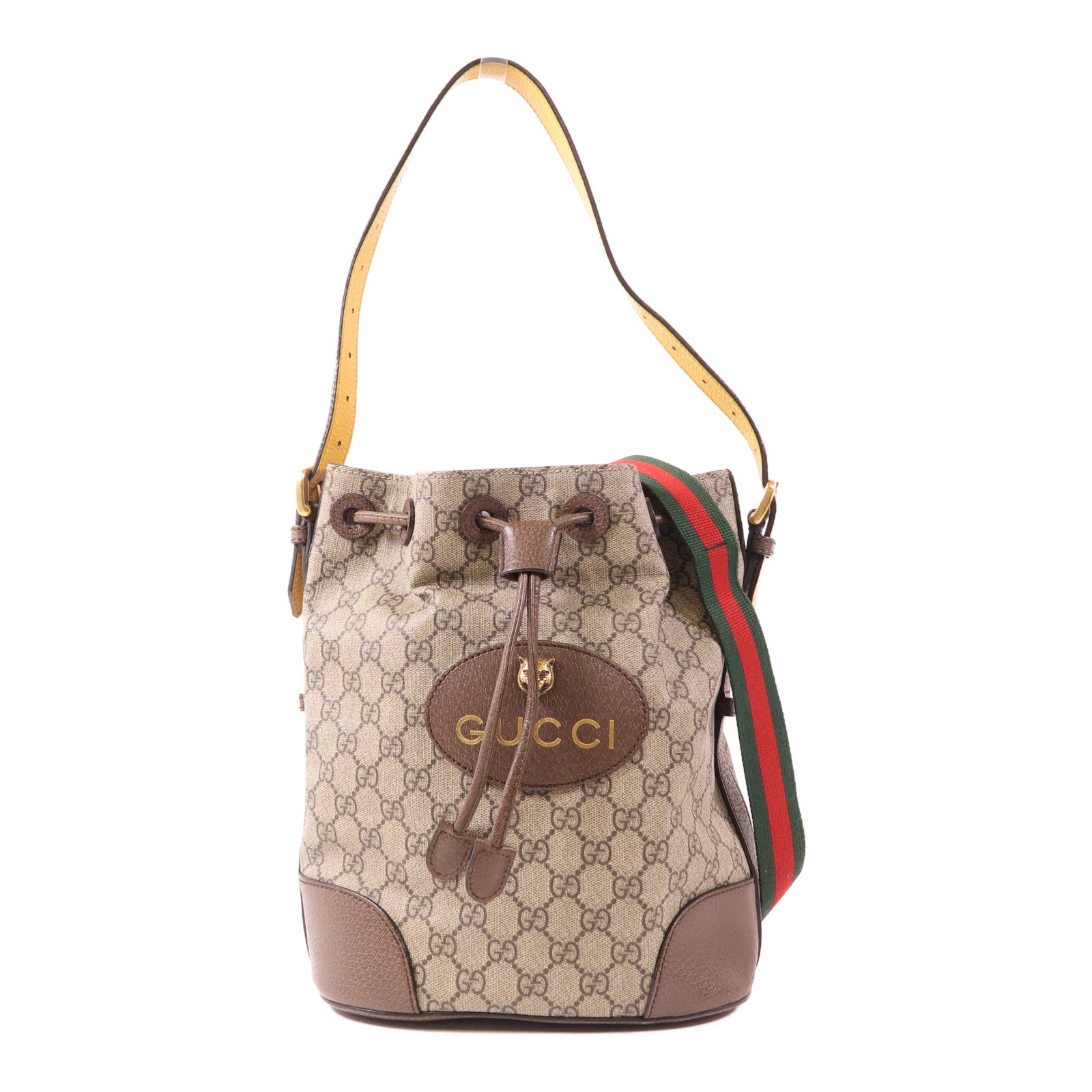 GUCCI 塗層帆布Shoulder Bag金扣手挽肩背兩用袋