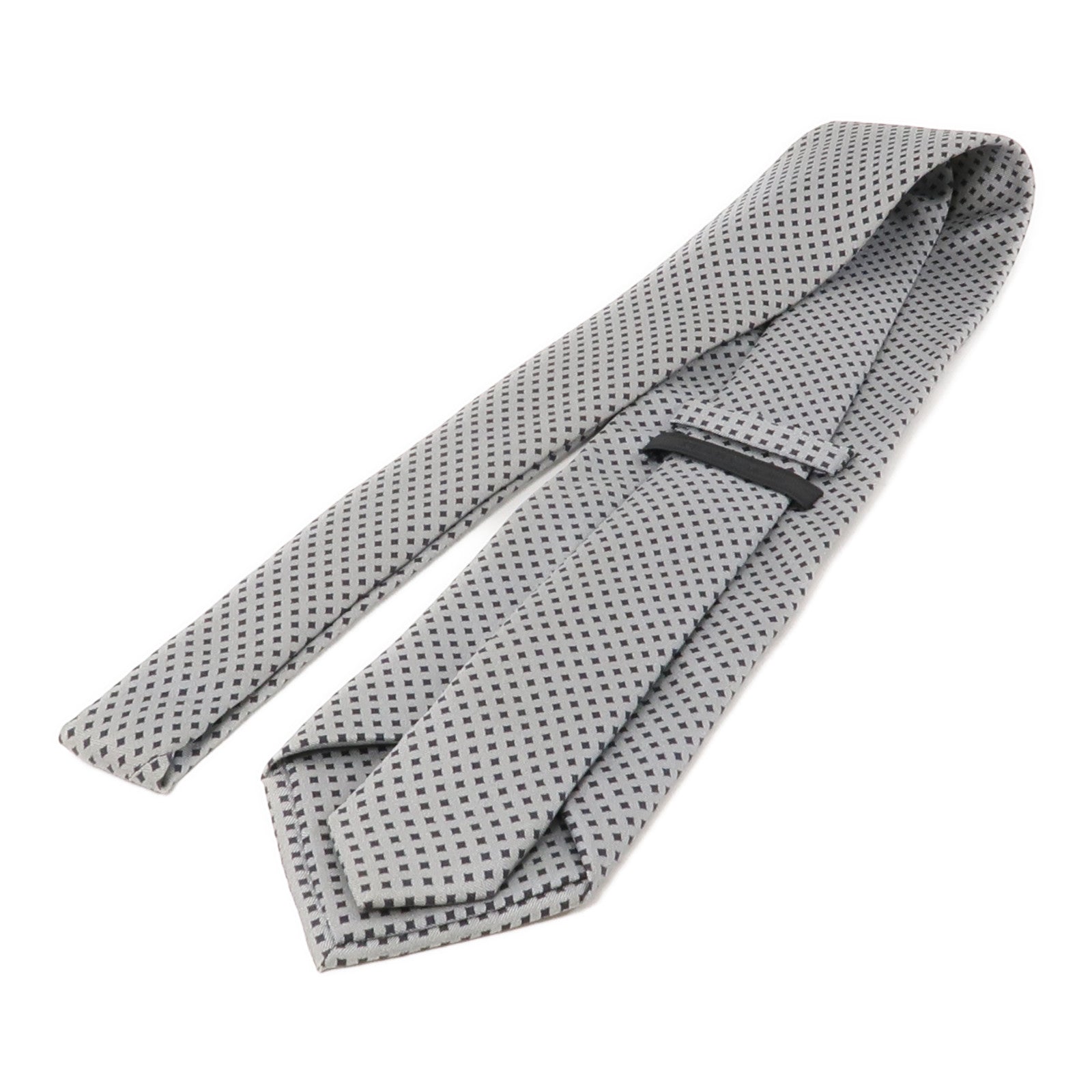 PRADA 絲質Tie領帶灰色/黑色