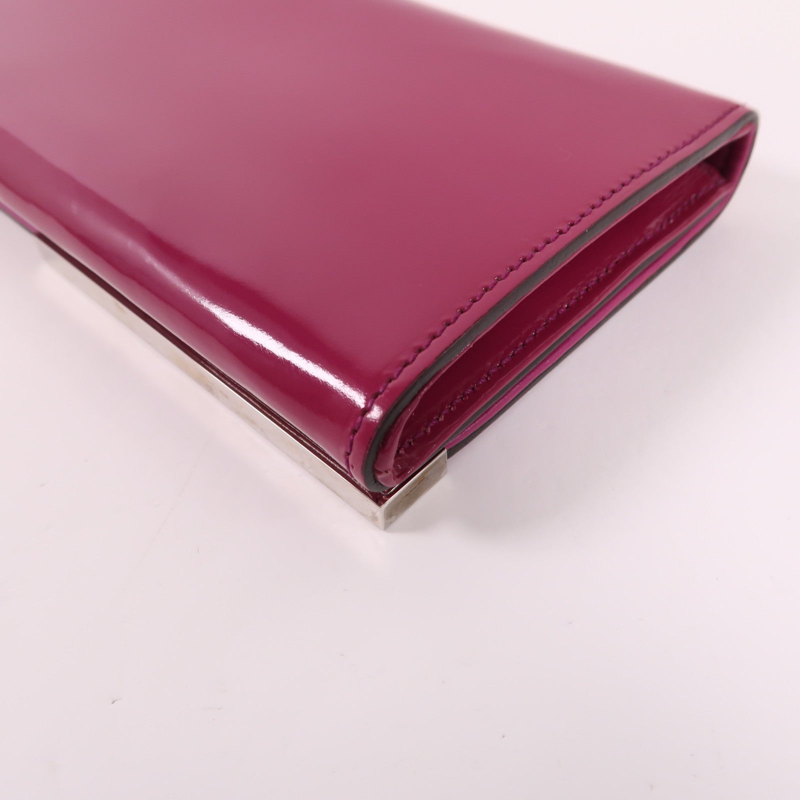 GUCCI 漆皮皮革Clutch Bag銀扣手拿包