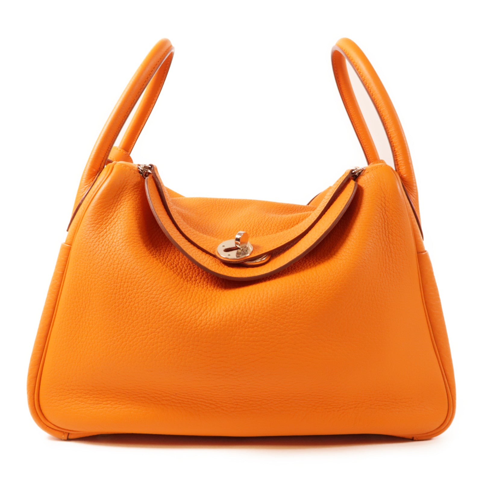 HERMES PHW Lindy 30 2 Way Bag Clemence Leather 93 Orange