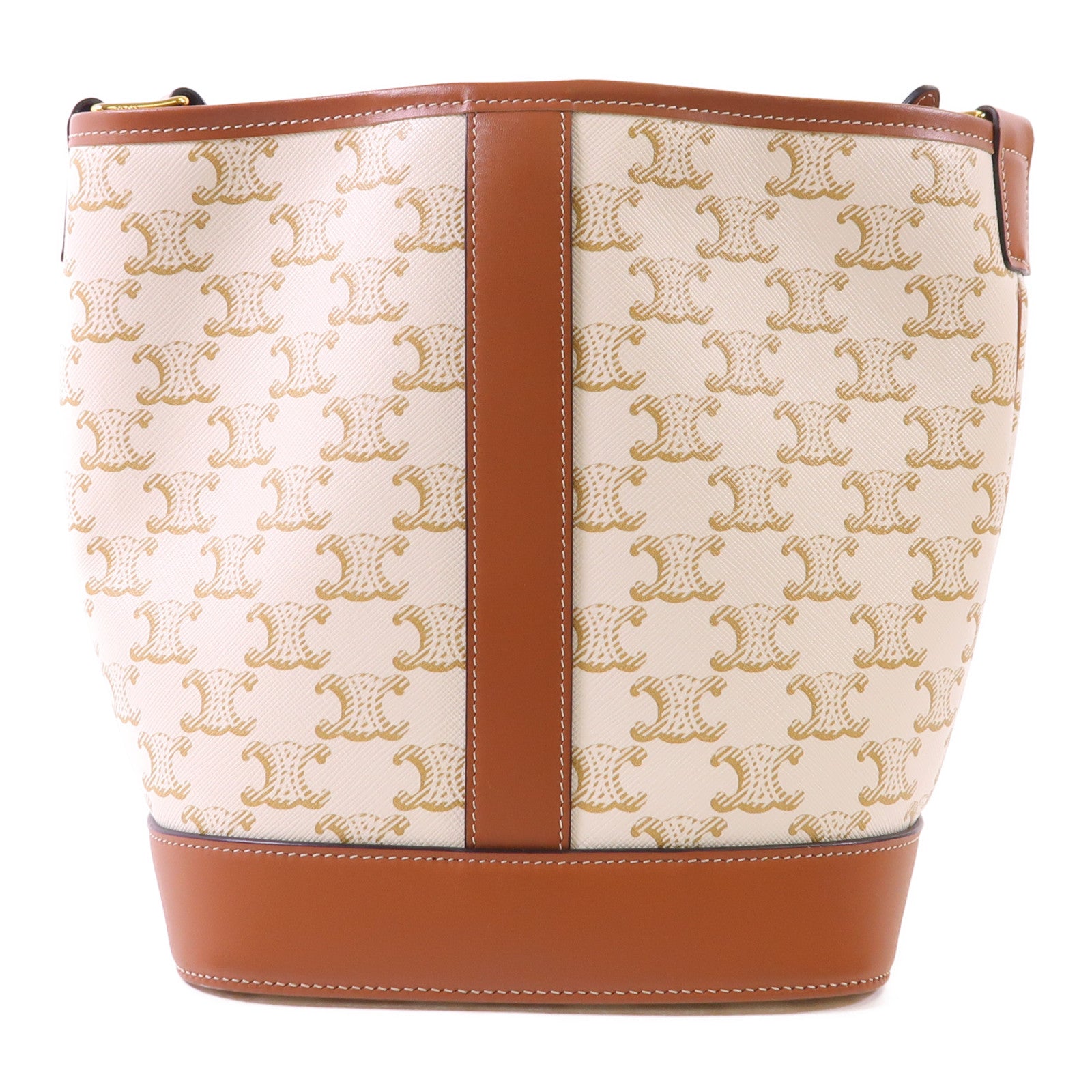 CELINE 塗層帆布Triomphe Small Bucket Bag金扣肩背袋