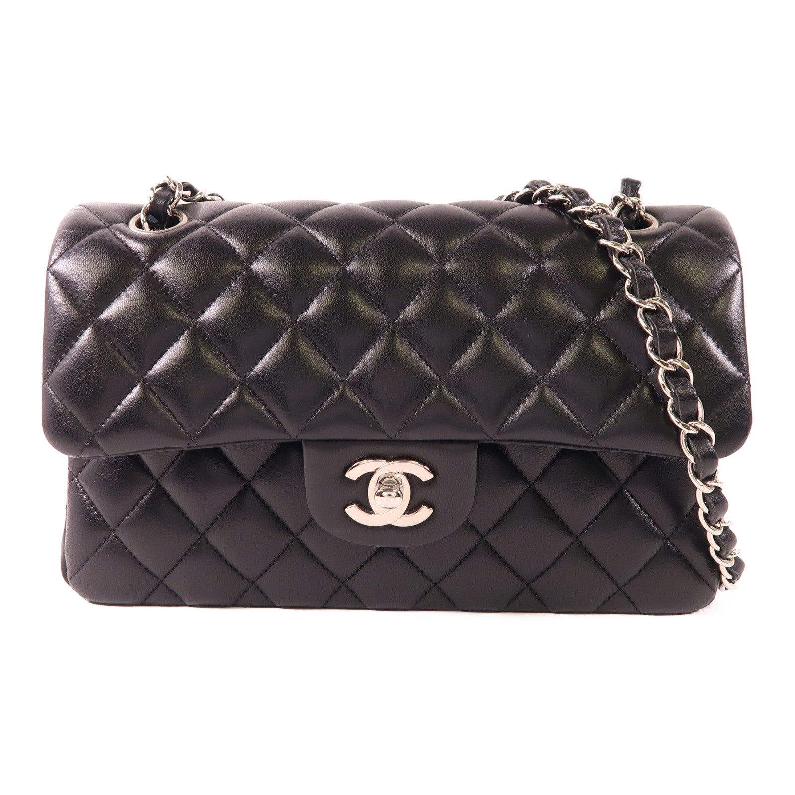 CHANEL 羊皮皮革Classic 23銀扣鏈帶肩背袋