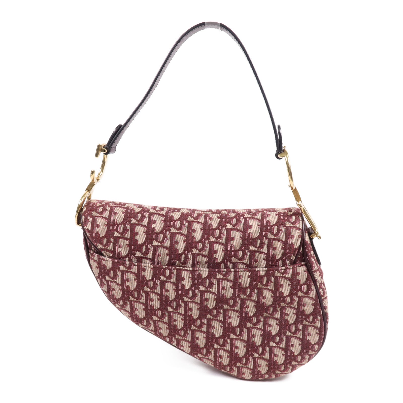 Dior 帆布Mini Saddle金扣手挽袋