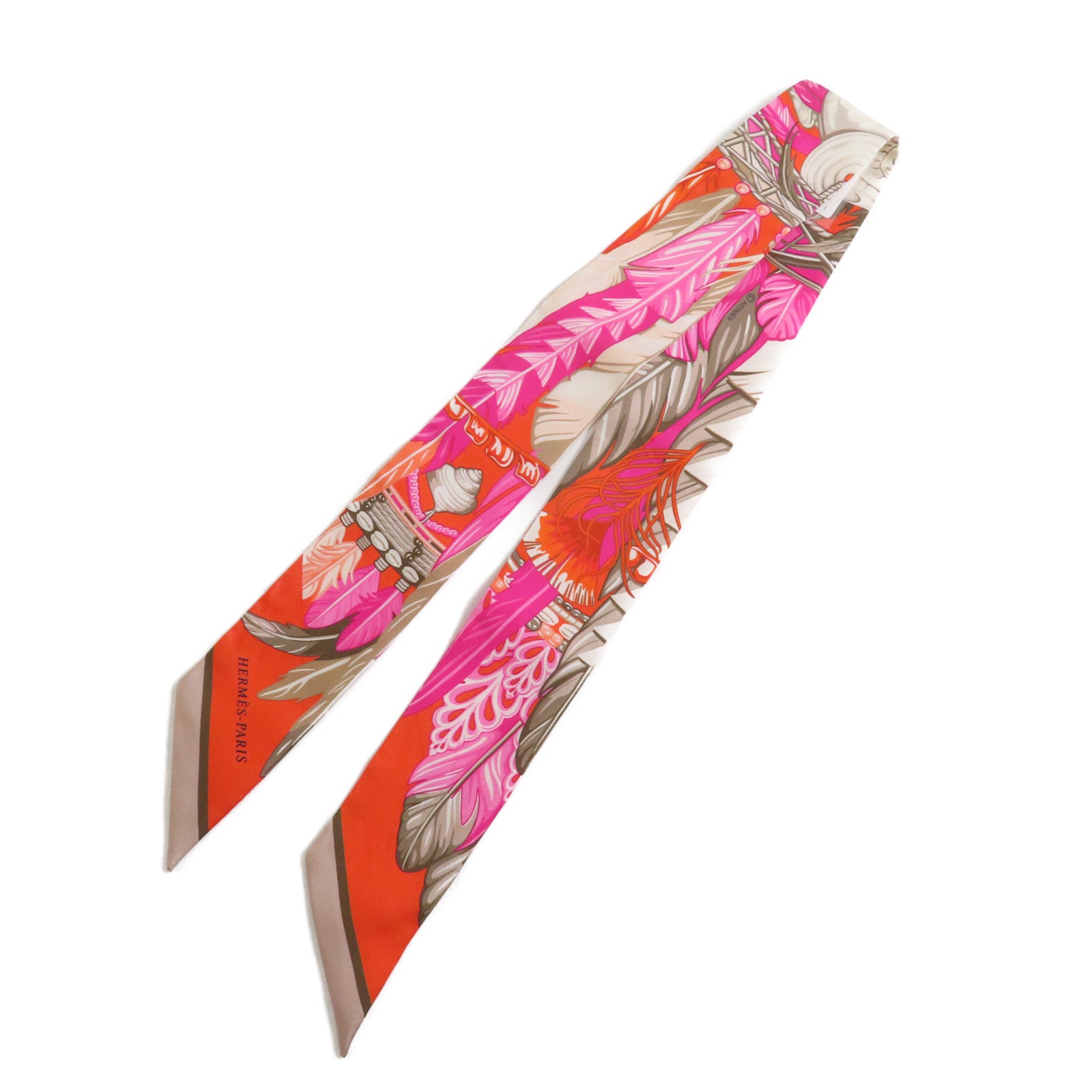 HERMES Twilly Scarf Scarves Silk Pink