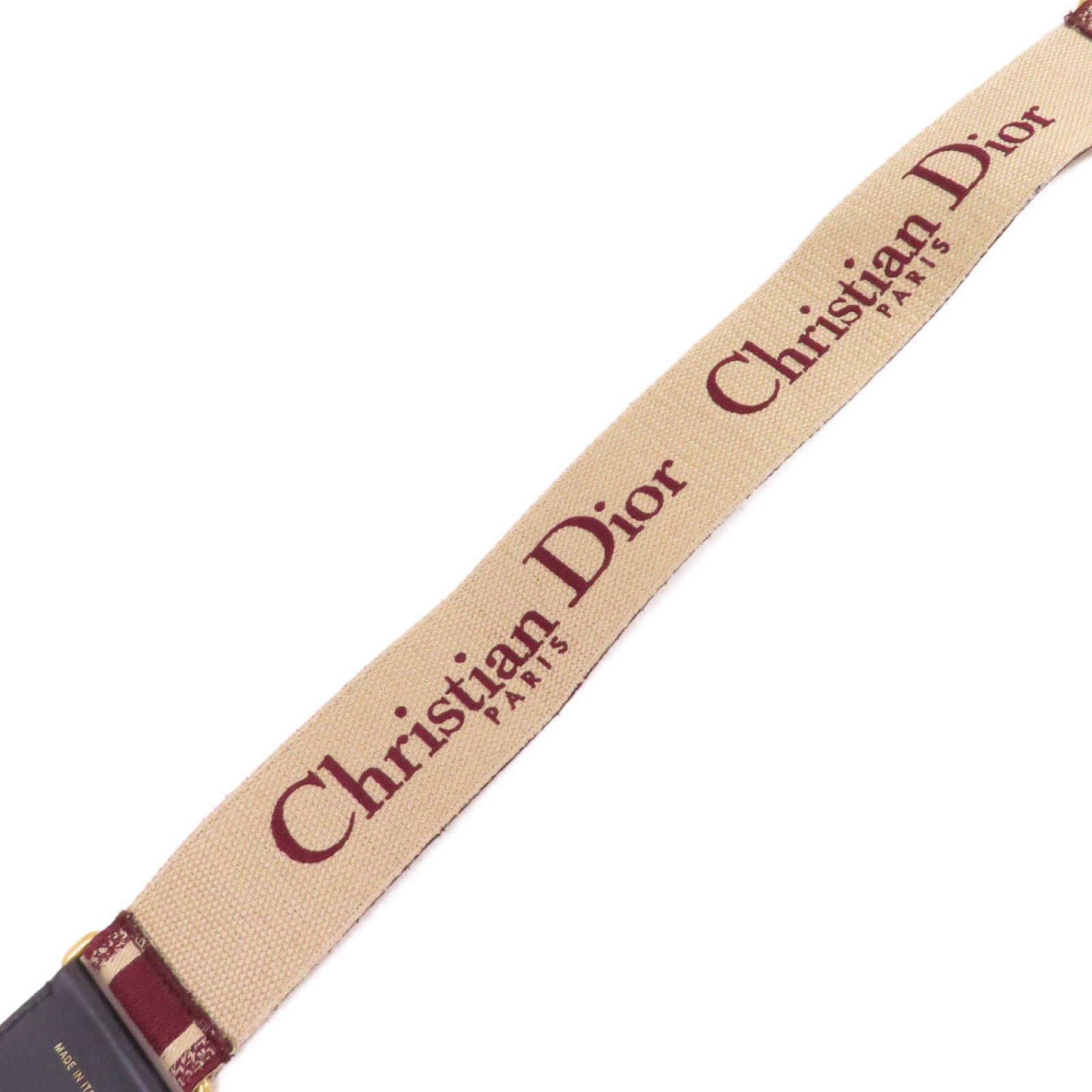 Dior 【激減優惠】帆布Shoulder Strap金扣酒紅色