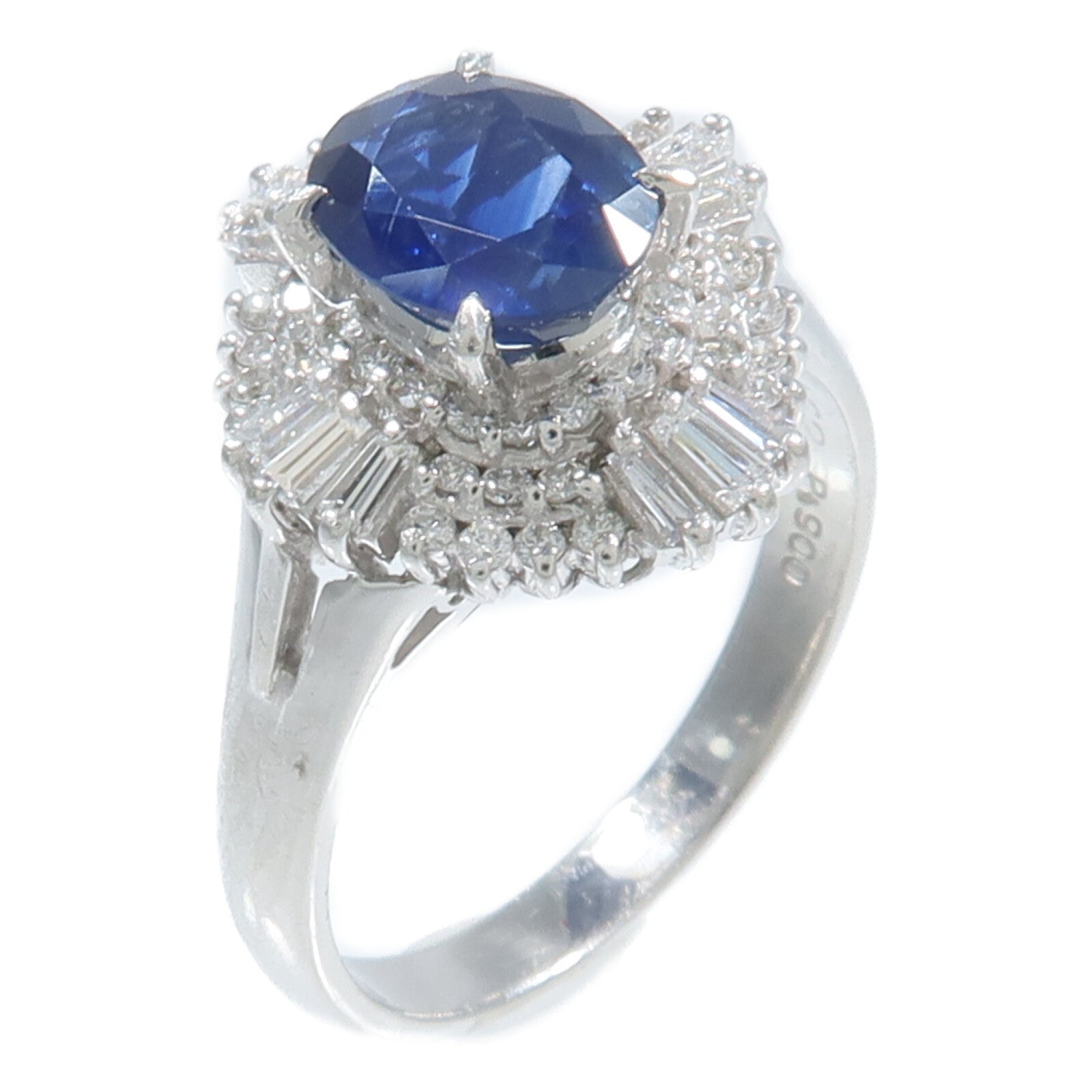JEWELRY PT900鉑金Sapphire Diamond Ring藍寶石/鑽石戒指