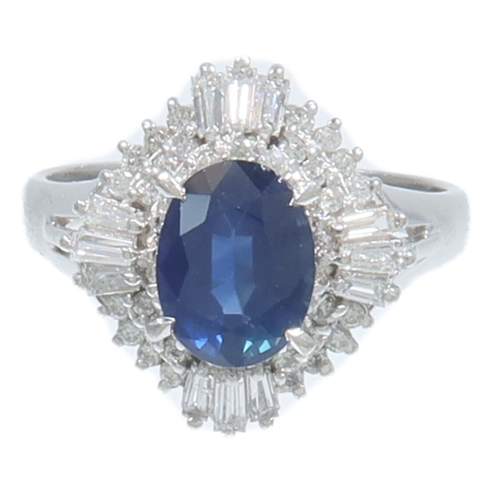 JEWELRY PT900鉑金Sapphire Diamond Ring藍寶石/鑽石戒指