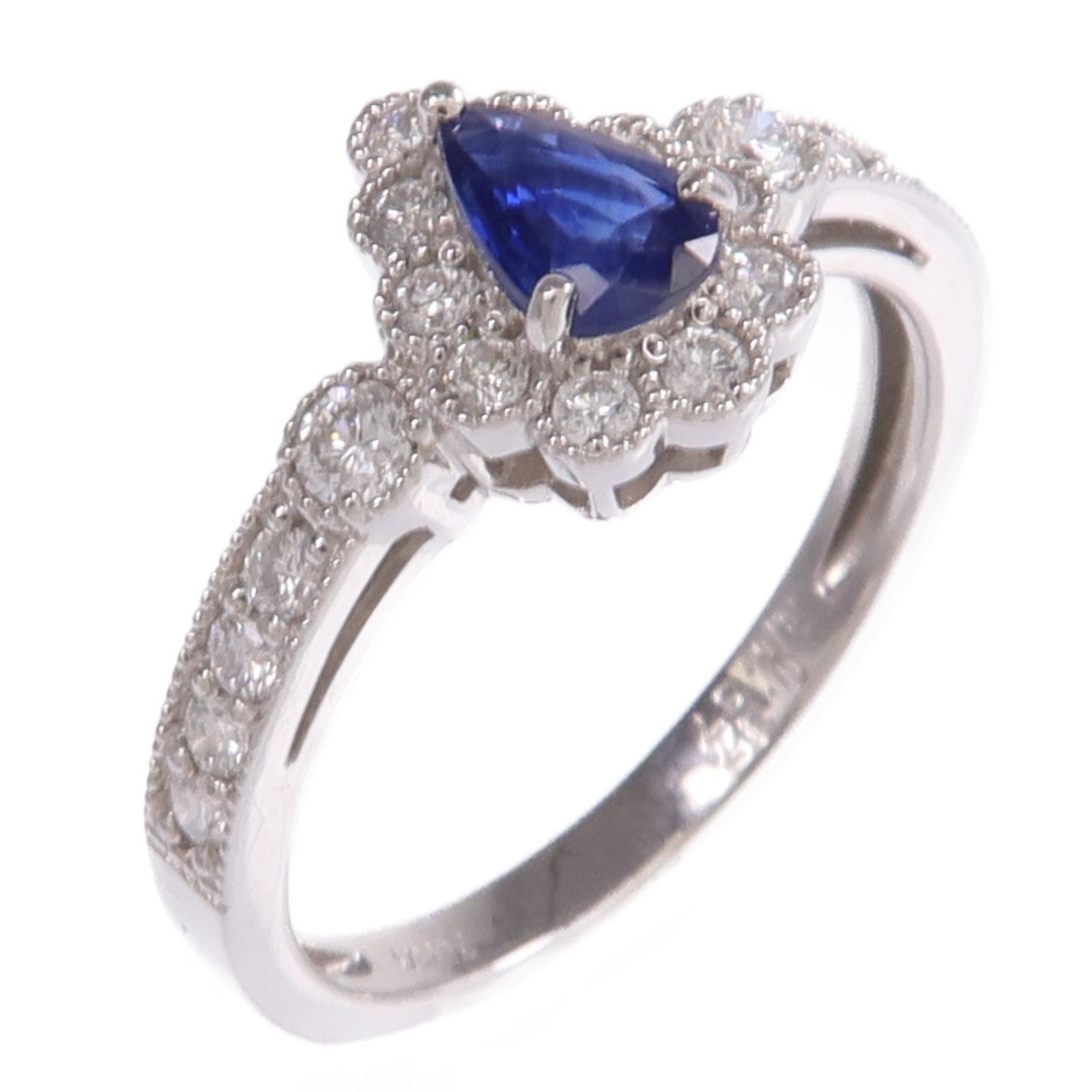 JEWELRY PT950鉑金Sapphire Diamond Ring藍寶石/鑽石戒指US#6