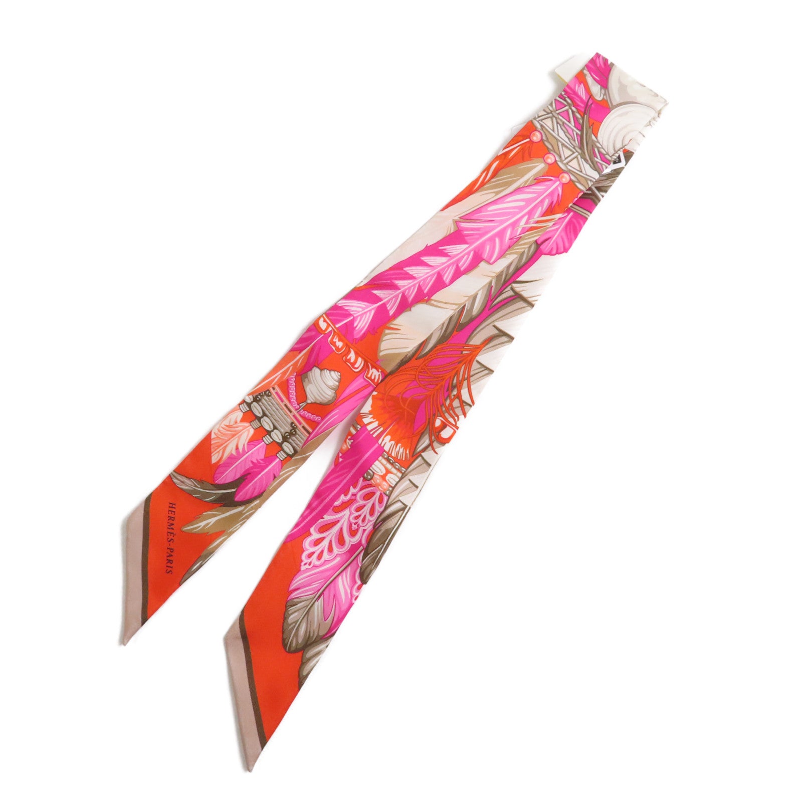 HERMES Twilly Scarf Scarves Silk Pink