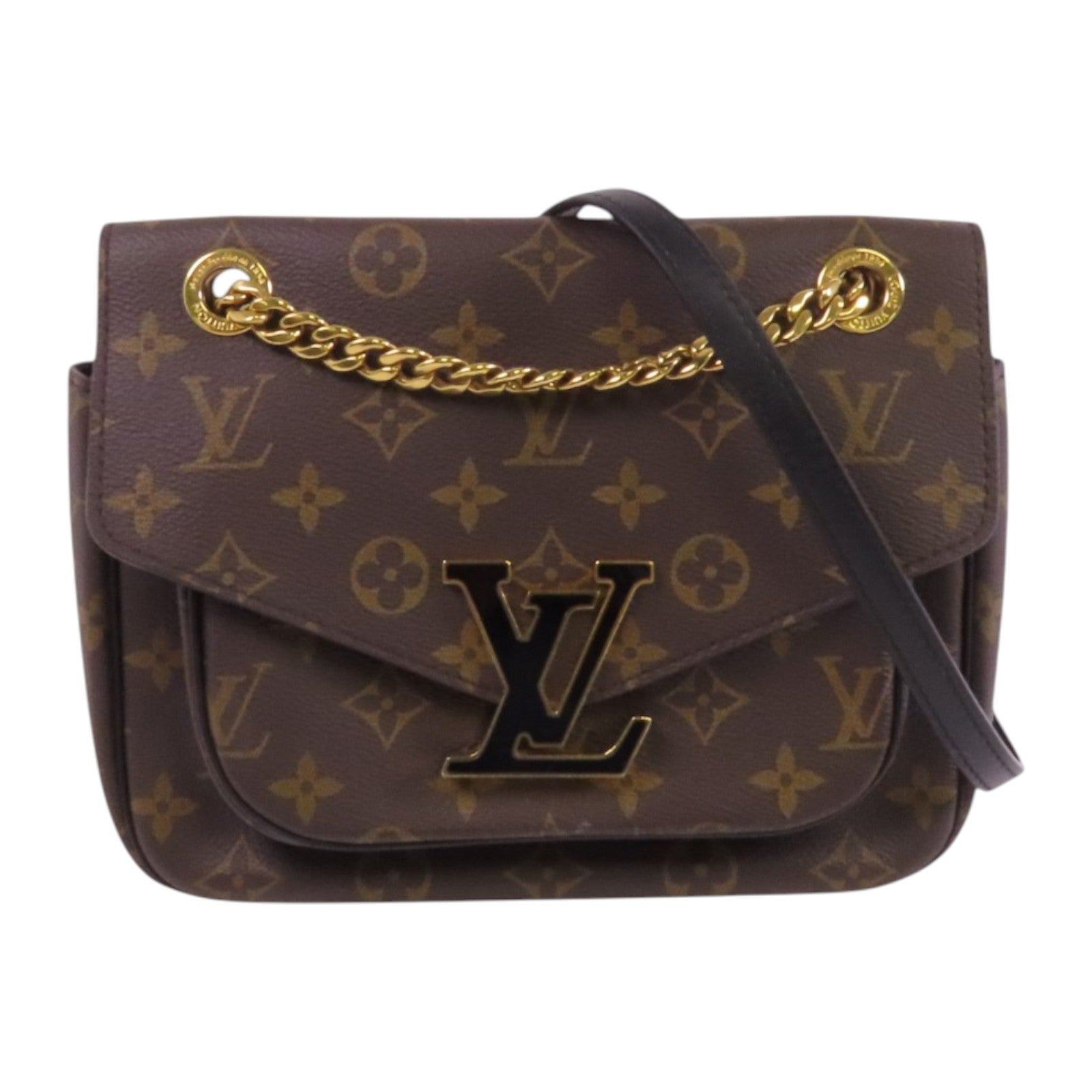 LOUIS VUITTON Monogram Passy銀扣鏈帶肩背袋