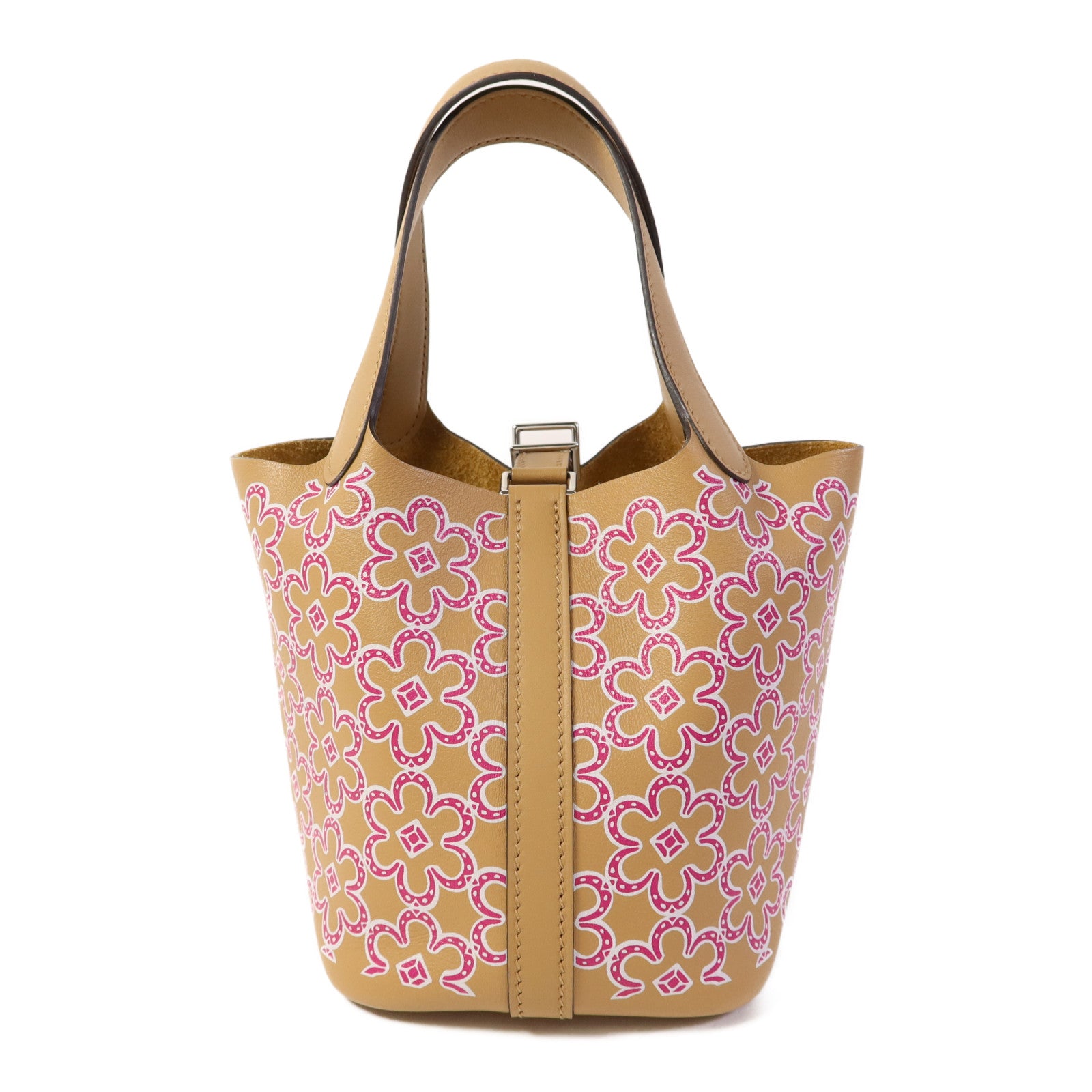 HERMES Swift皮革Picotin Lucky Daisy銀扣手挽袋Chai