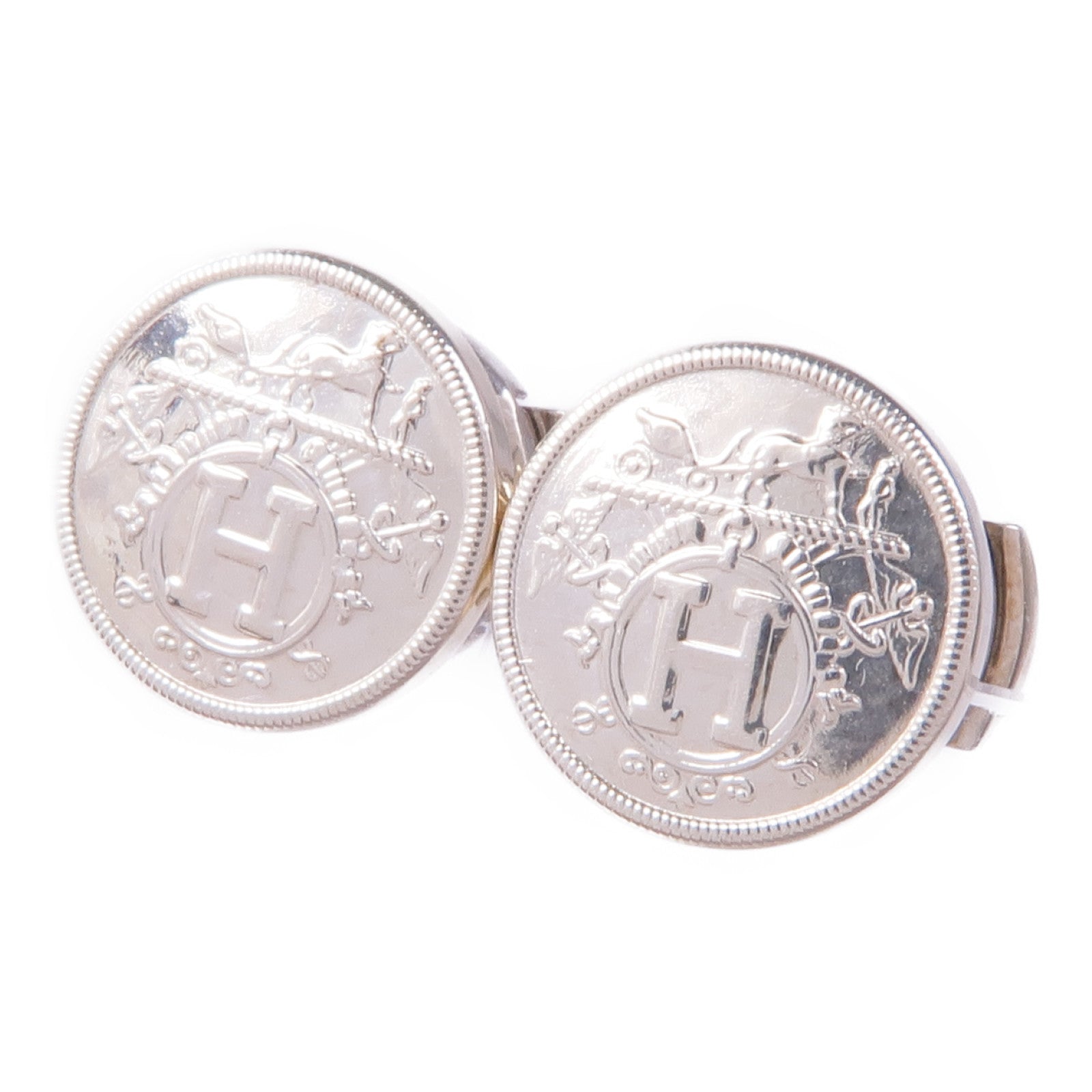 HERMES 925純銀Ex-Libris耳環