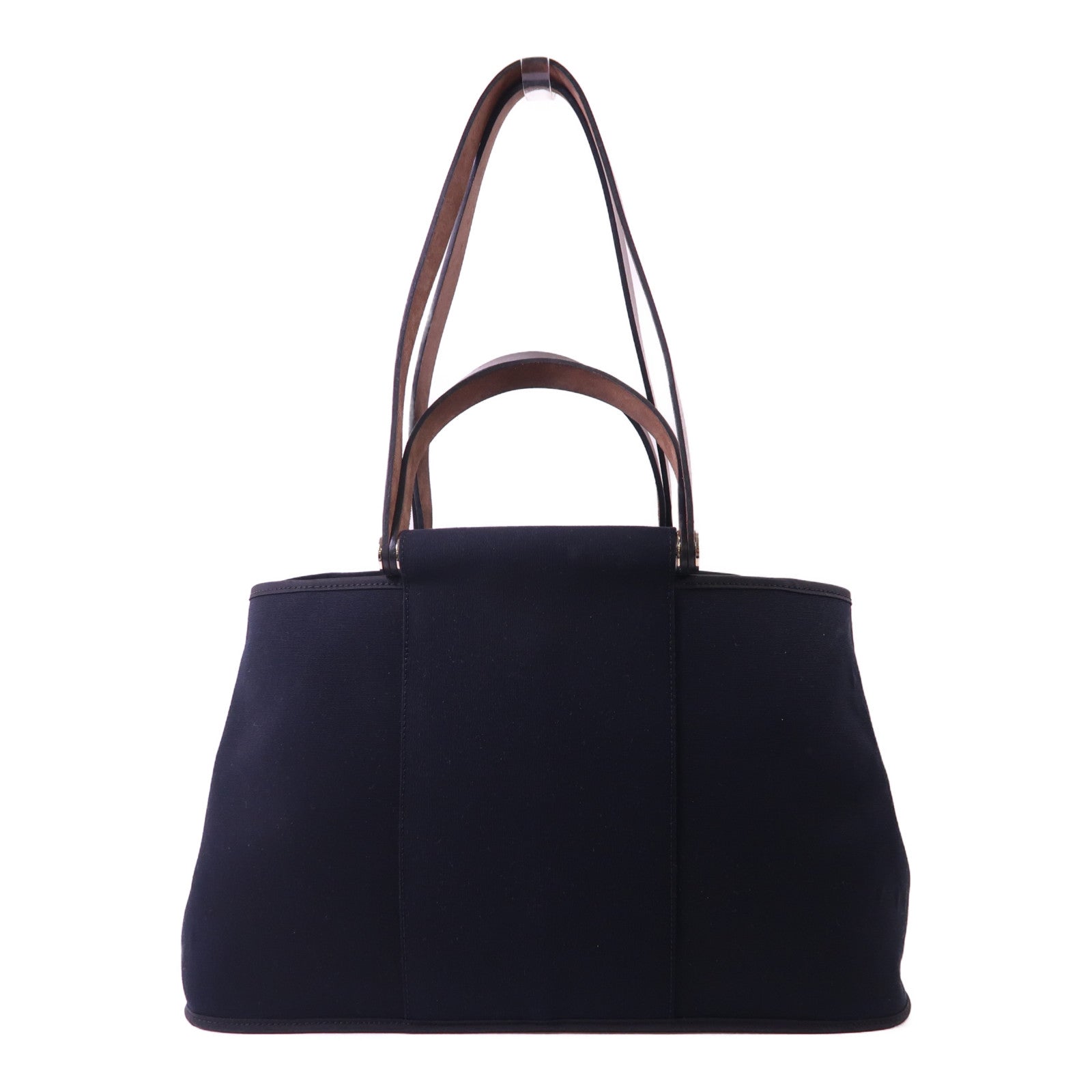 HERMES 帆布Cabag銀扣手挽肩背兩用袋