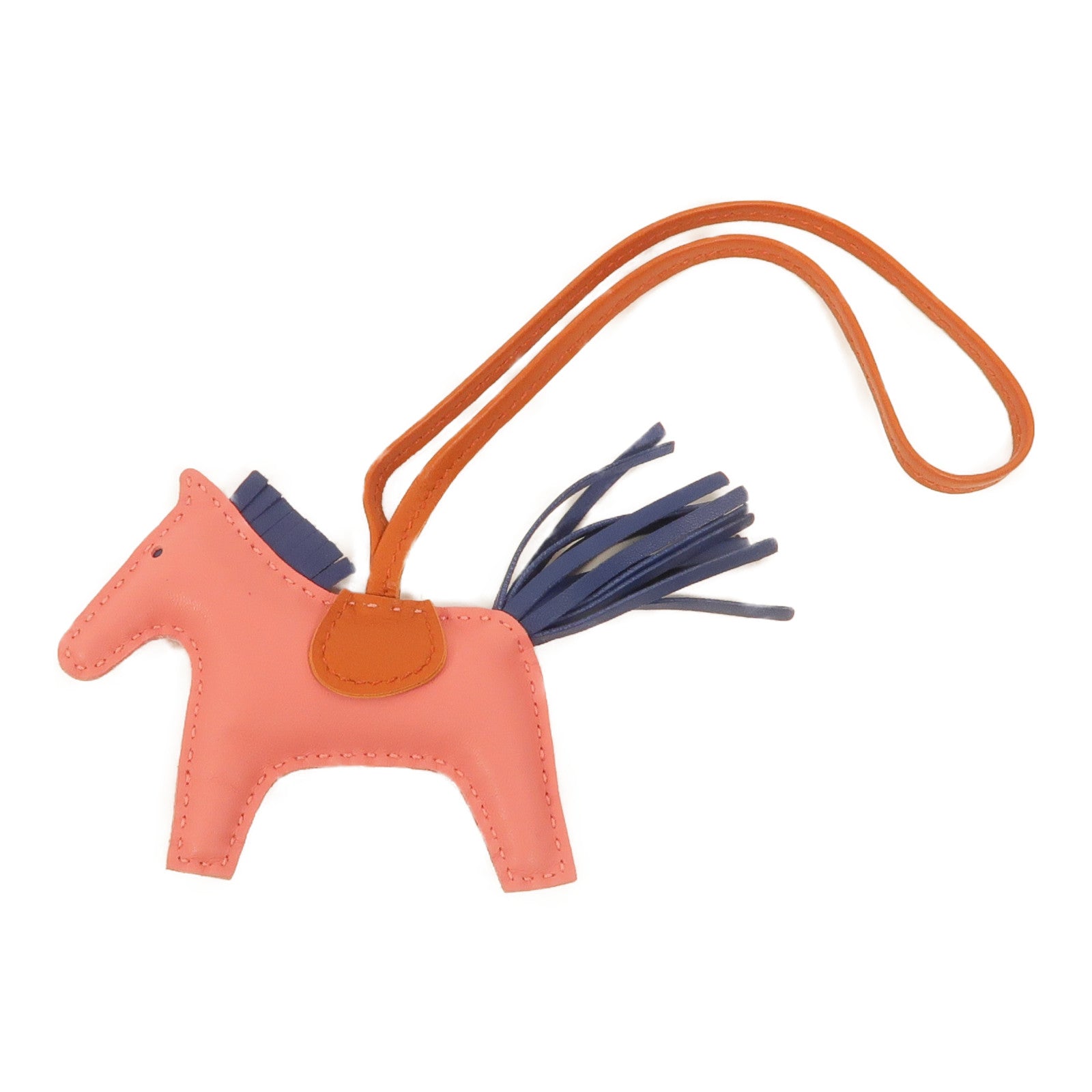 HERMES Milo皮革Rodeo PM掛飾Rose Azalee/Bleu de Malte/Cornaline
