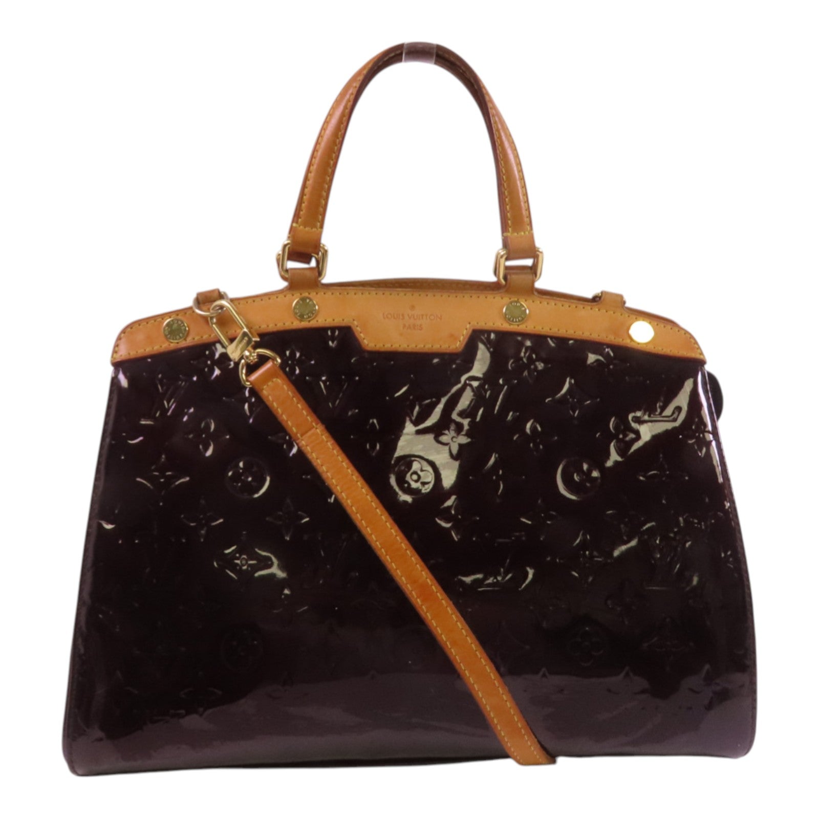 LOUIS VUITTON LV GHW Brea MM Handbag Shoulder Bag M91619 Mono-Vernis Wine-Red