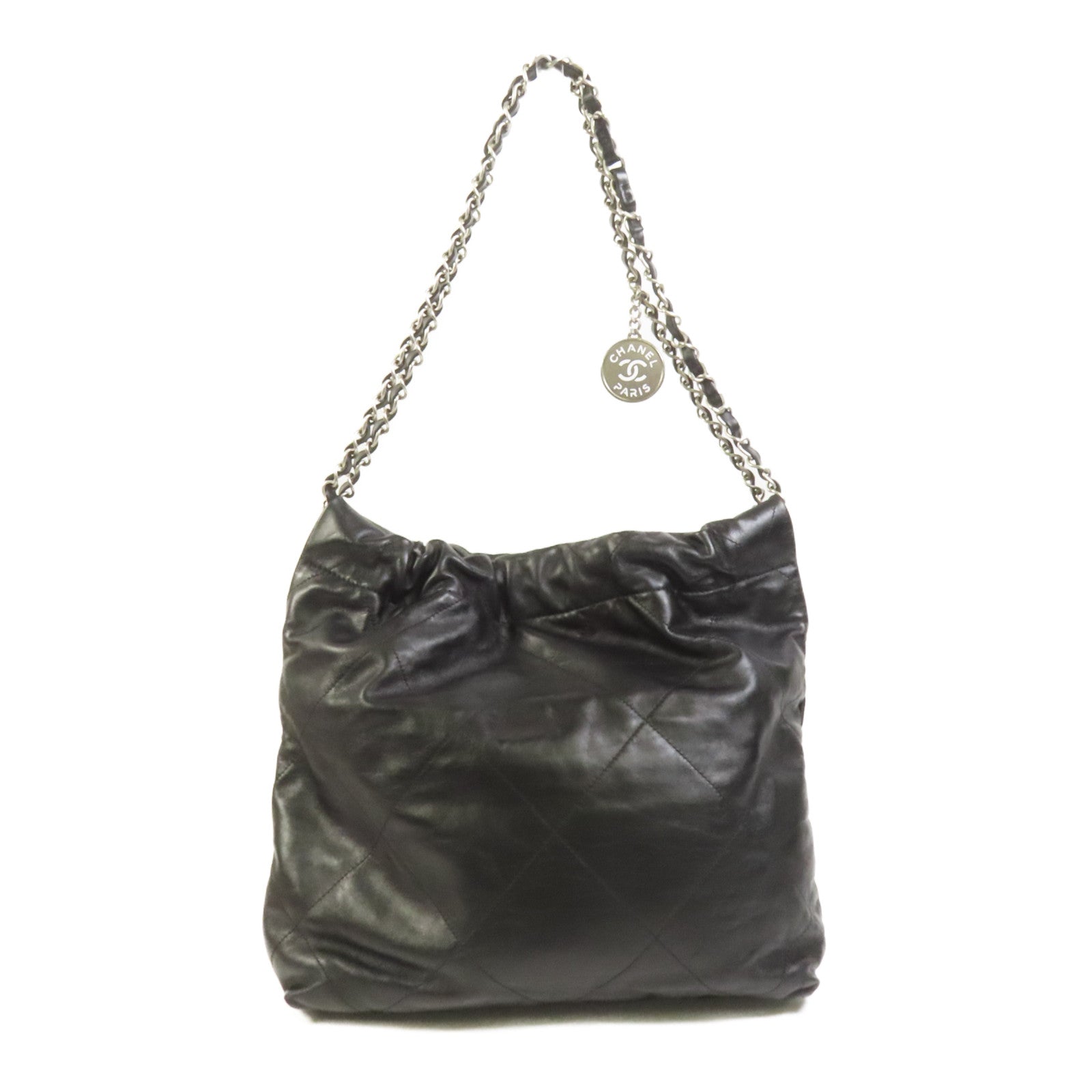 CHANEL 牛皮皮革Chanel 22 Small銀扣鏈帶肩背袋