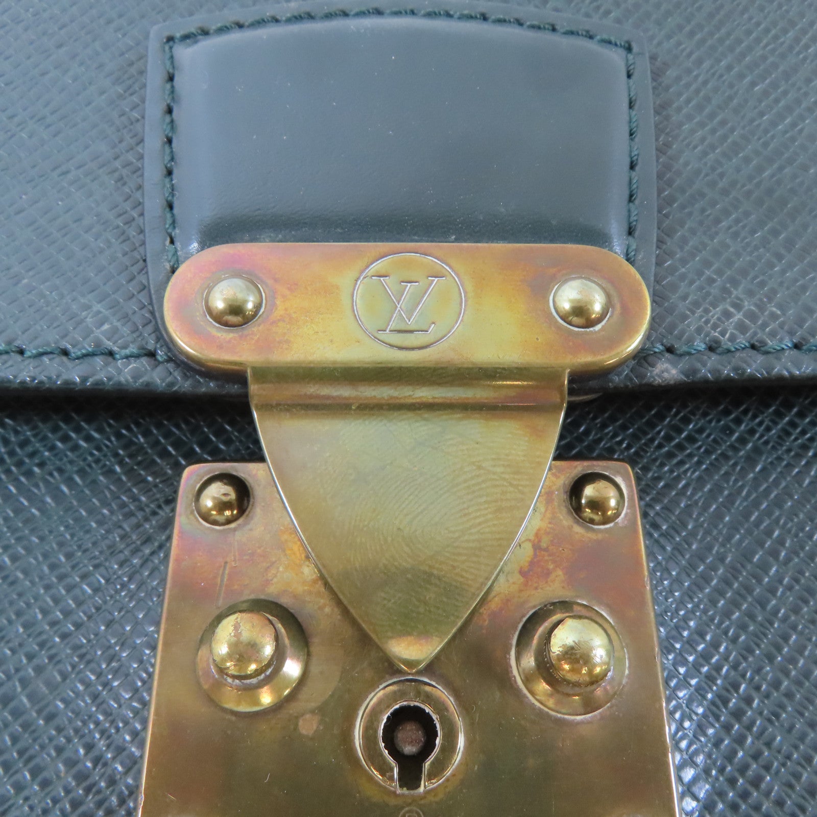 LOUIS VUITTON 【激減優惠】Taiga Business Bag金扣公事包綠色