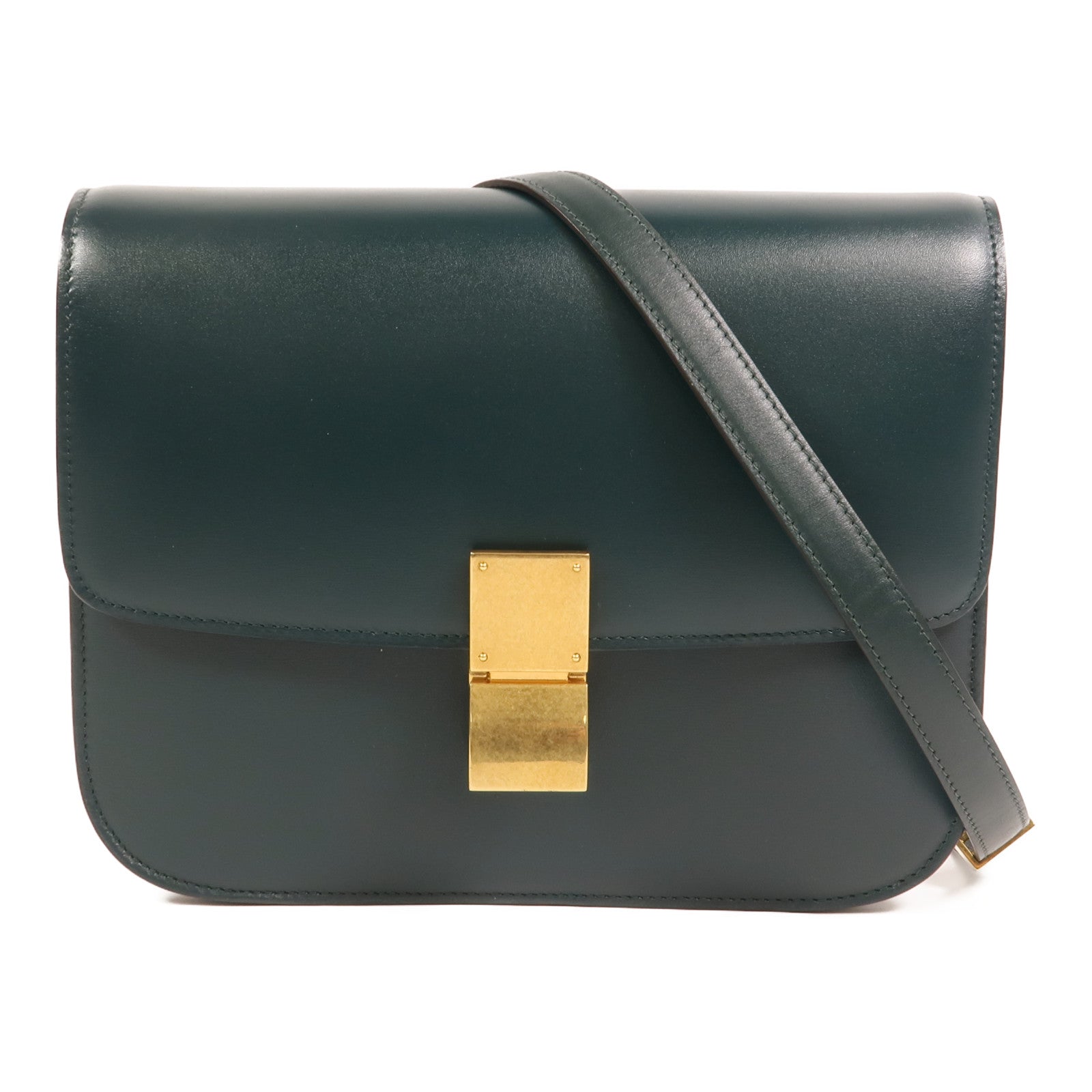 CELINE 【激減優惠】牛皮皮革Classic Box金扣肩背袋