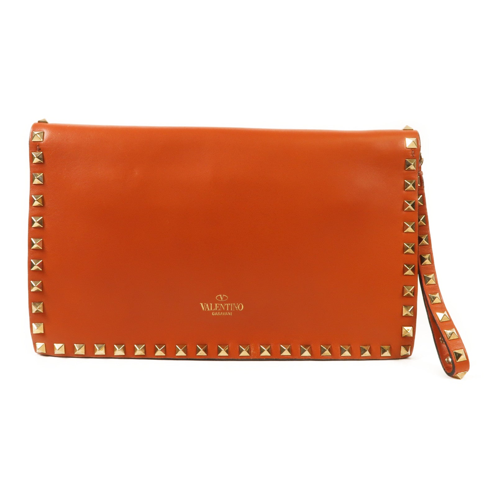 Valentino 【激減優惠】牛皮皮革Clutch金扣手拿包