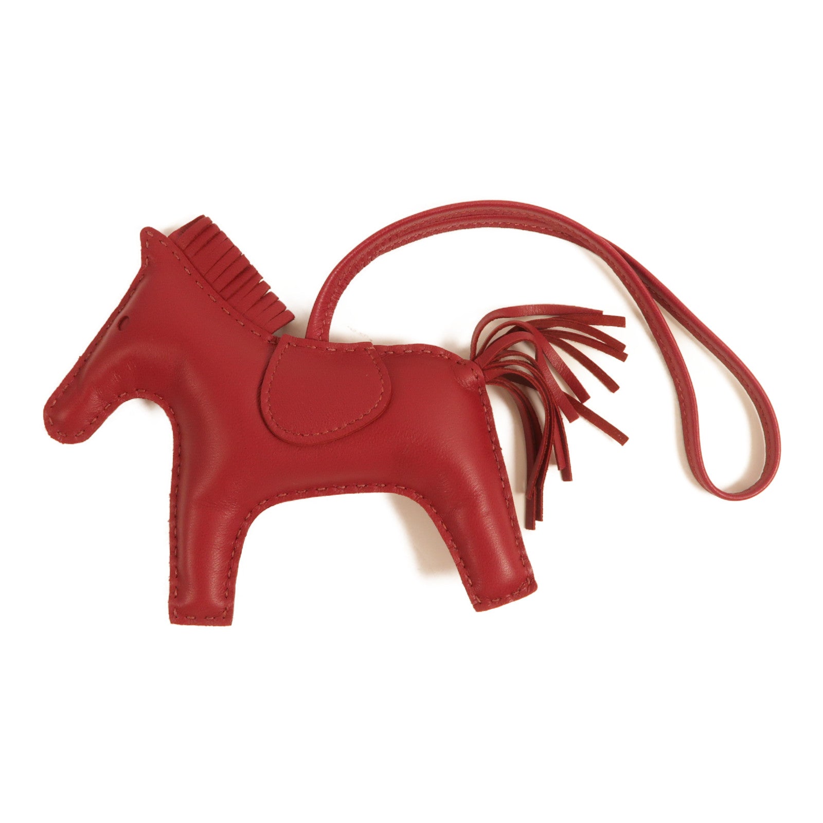 HERMES Rodeo MM Charm Milo Leather Red