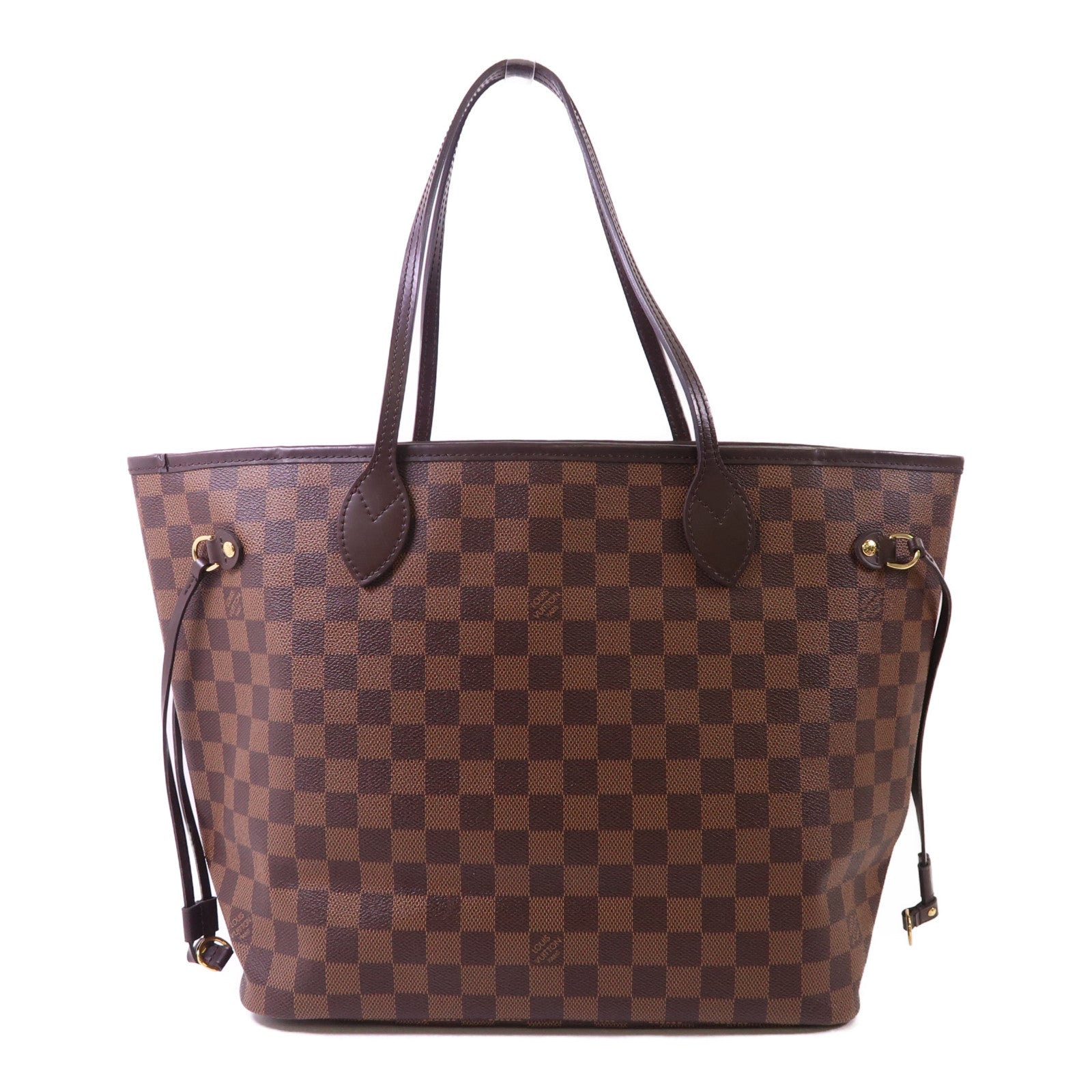 LOUIS VUITTON Damier Neverfull MM金扣肩背袋/手挽袋