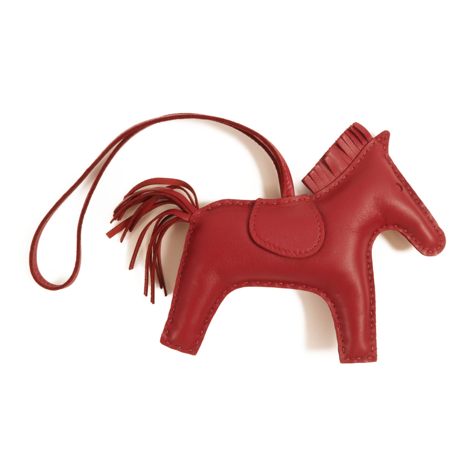 HERMES Rodeo MM Charm Milo Leather Red