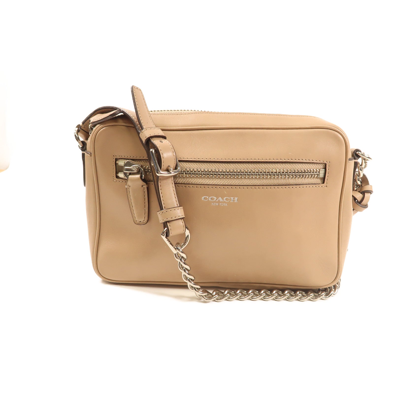 COACH 【激減優惠】牛皮皮革Shoulder Bag銀扣肩背袋