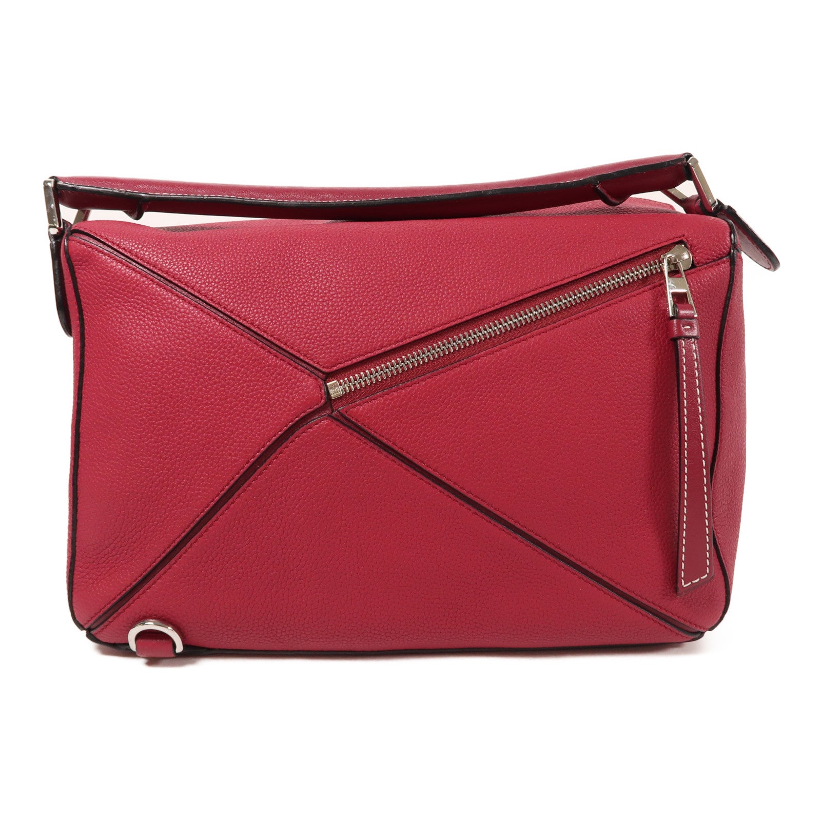 LOEWE 牛皮皮革Puzzle Large銀扣手挽肩背兩用袋