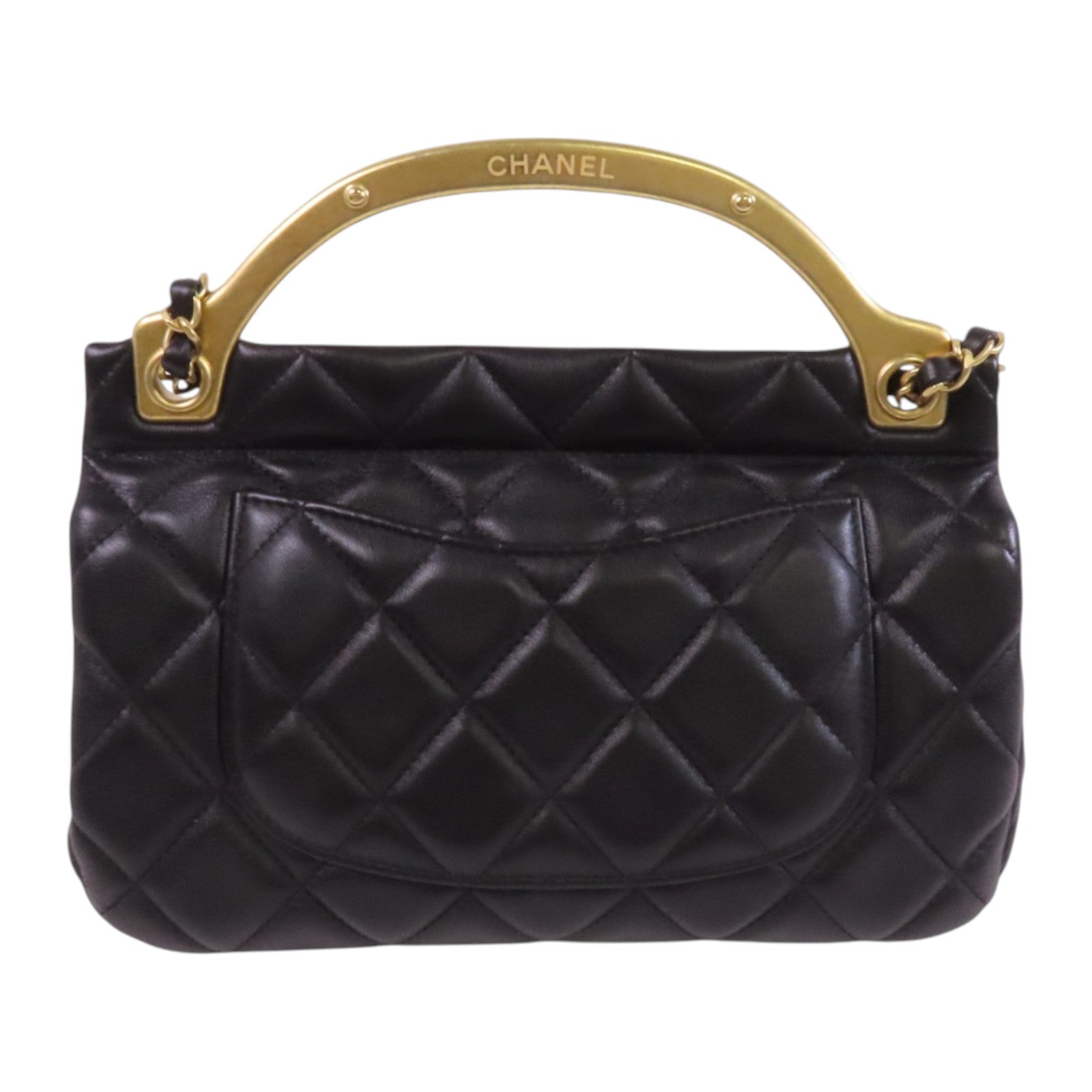 CHANEL 羊皮皮革Lady Handle金扣手挽肩背兩用袋