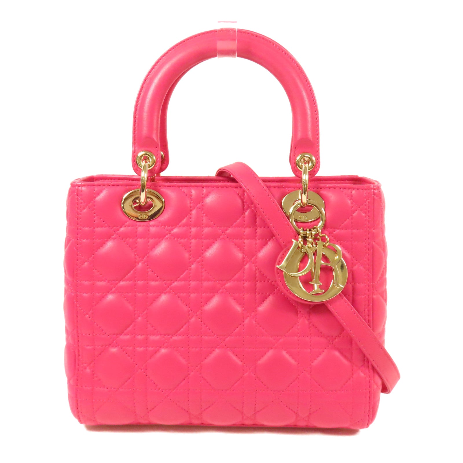Dior 羊皮皮革Lady Dior金扣手挽肩背兩用袋