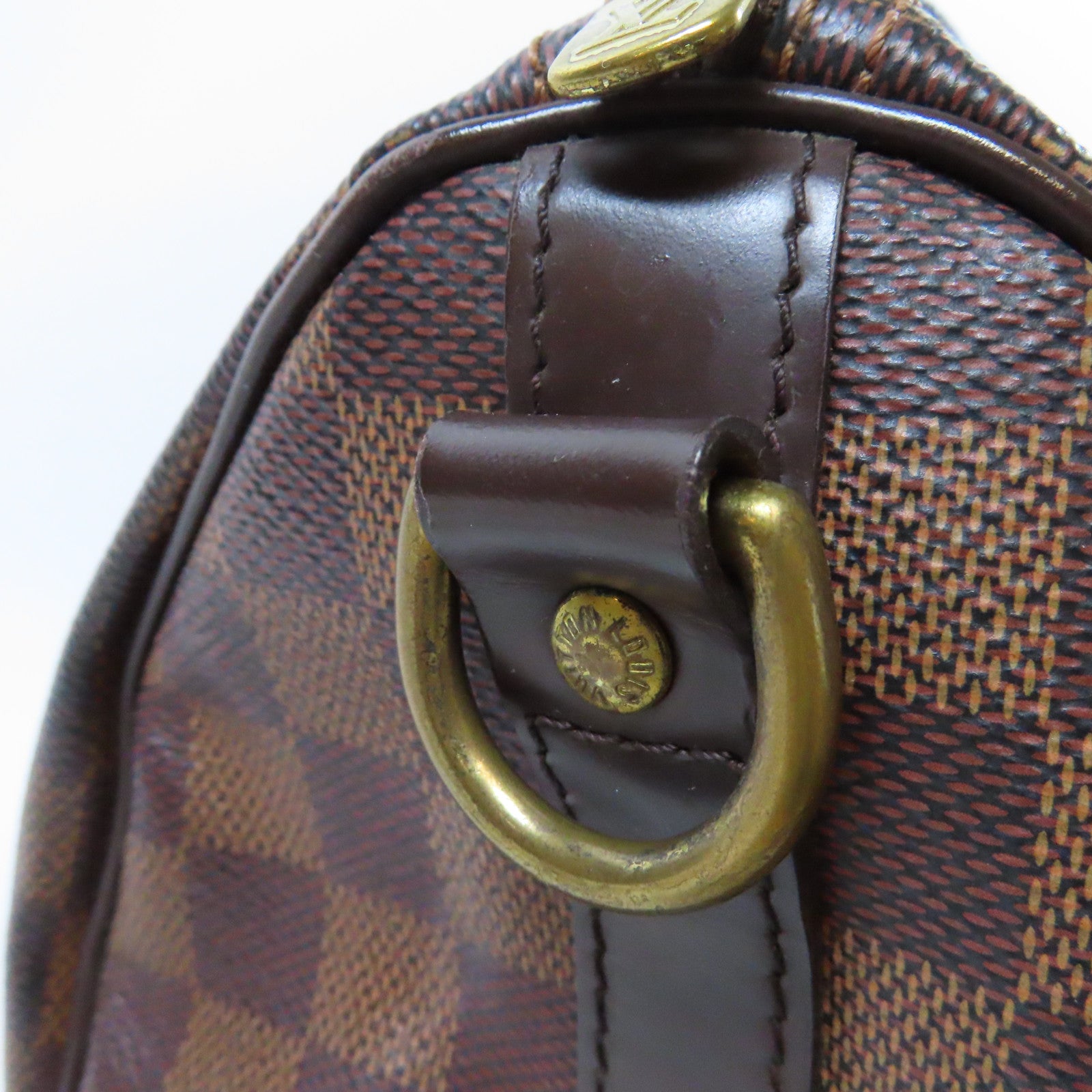 LOUIS VUITTON Damier Ebene Speedy Bandouliere 25金扣手挽肩背兩用袋啡色