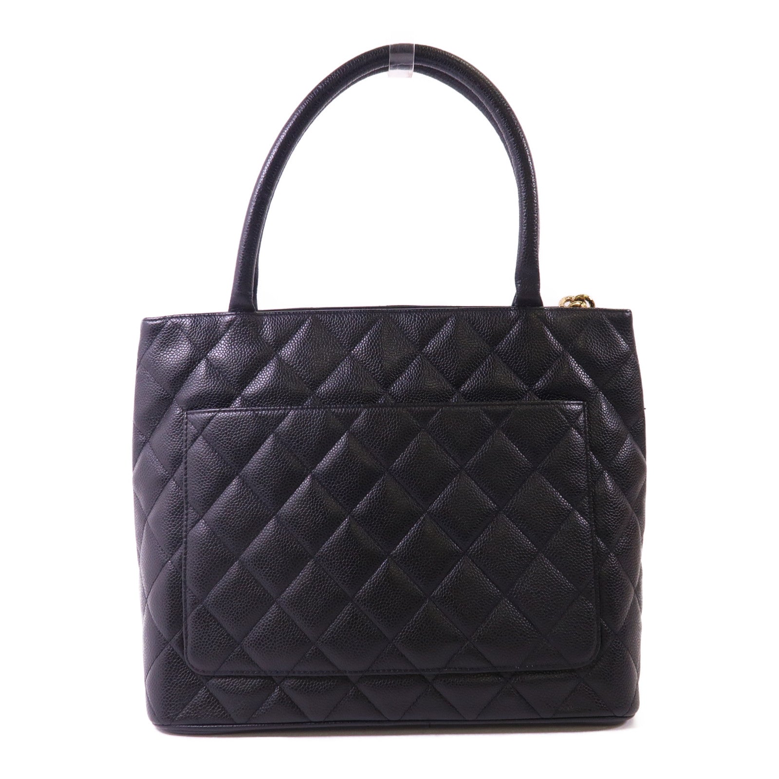 CHANEL 牛皮皮革Handbag金扣手挽袋