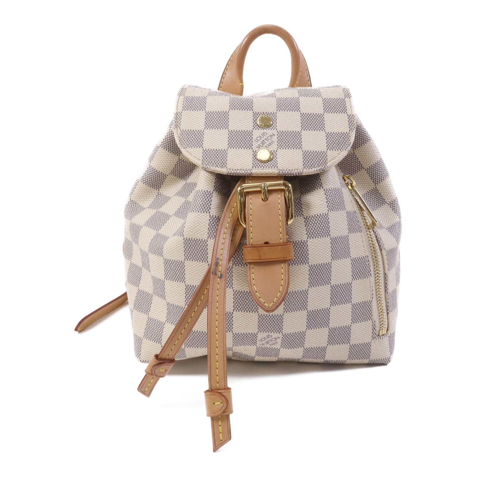 LOUIS VUITTON Damier Azur Sperone BB金扣背包