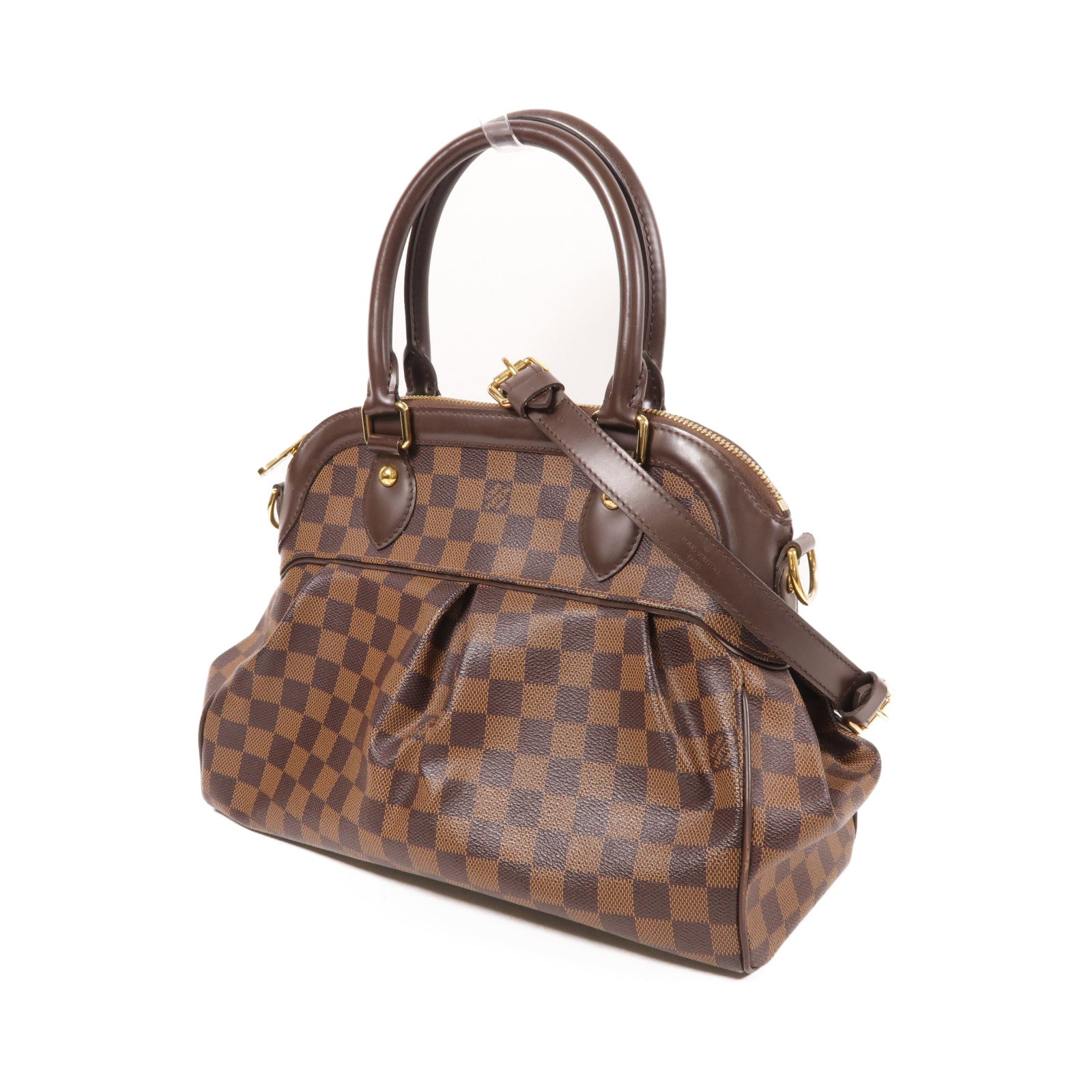 LOUIS VUITTON 【激減優惠】Damier Trevi金扣手挽肩背兩用袋棕色