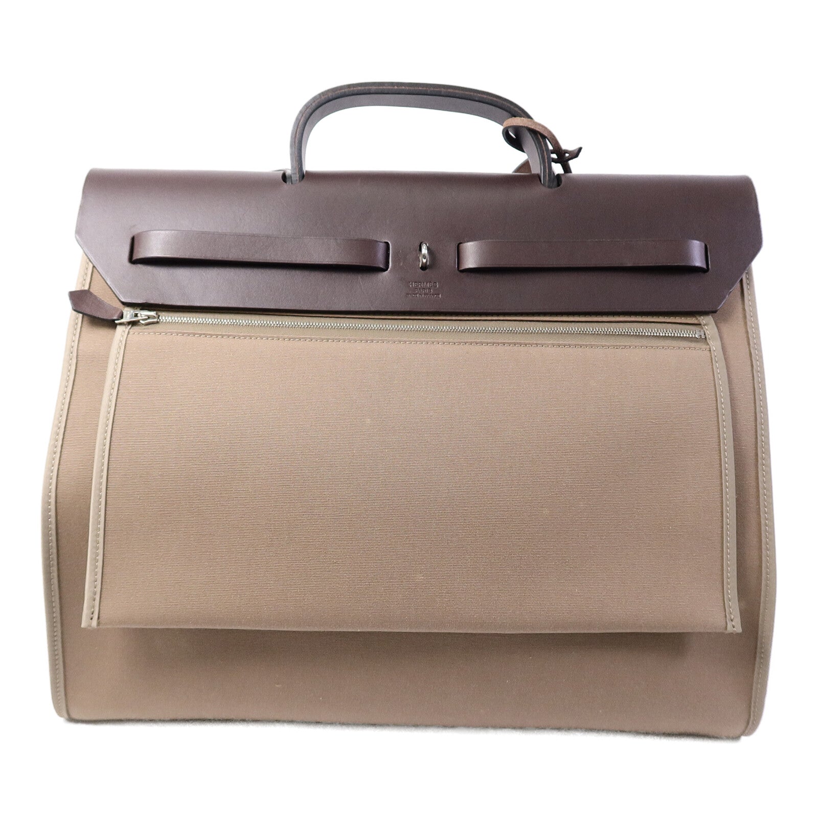 HERMES 帆布Herbag GM手挽肩背兩用袋Etoupe