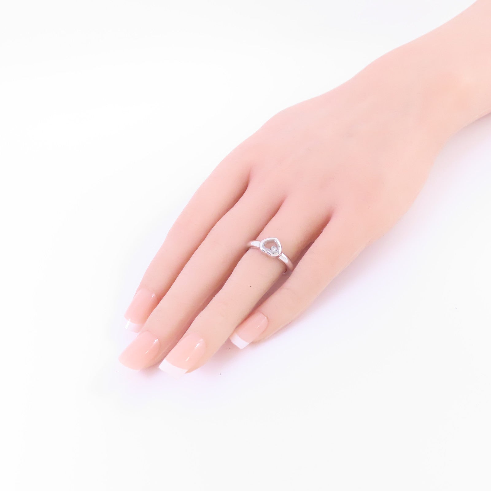 Chopard 18K白金/鑽石Happy Diamond Ring戒指US#5