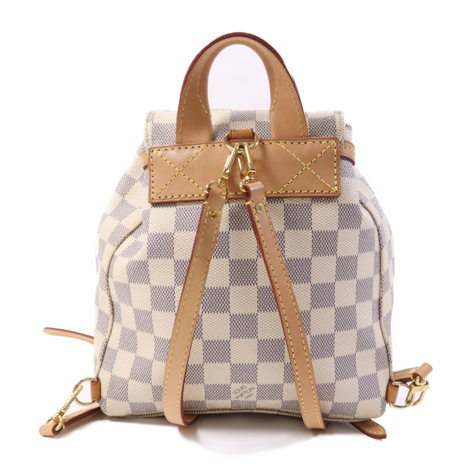 LOUIS VUITTON Damier Azur Sperone BB金扣背包