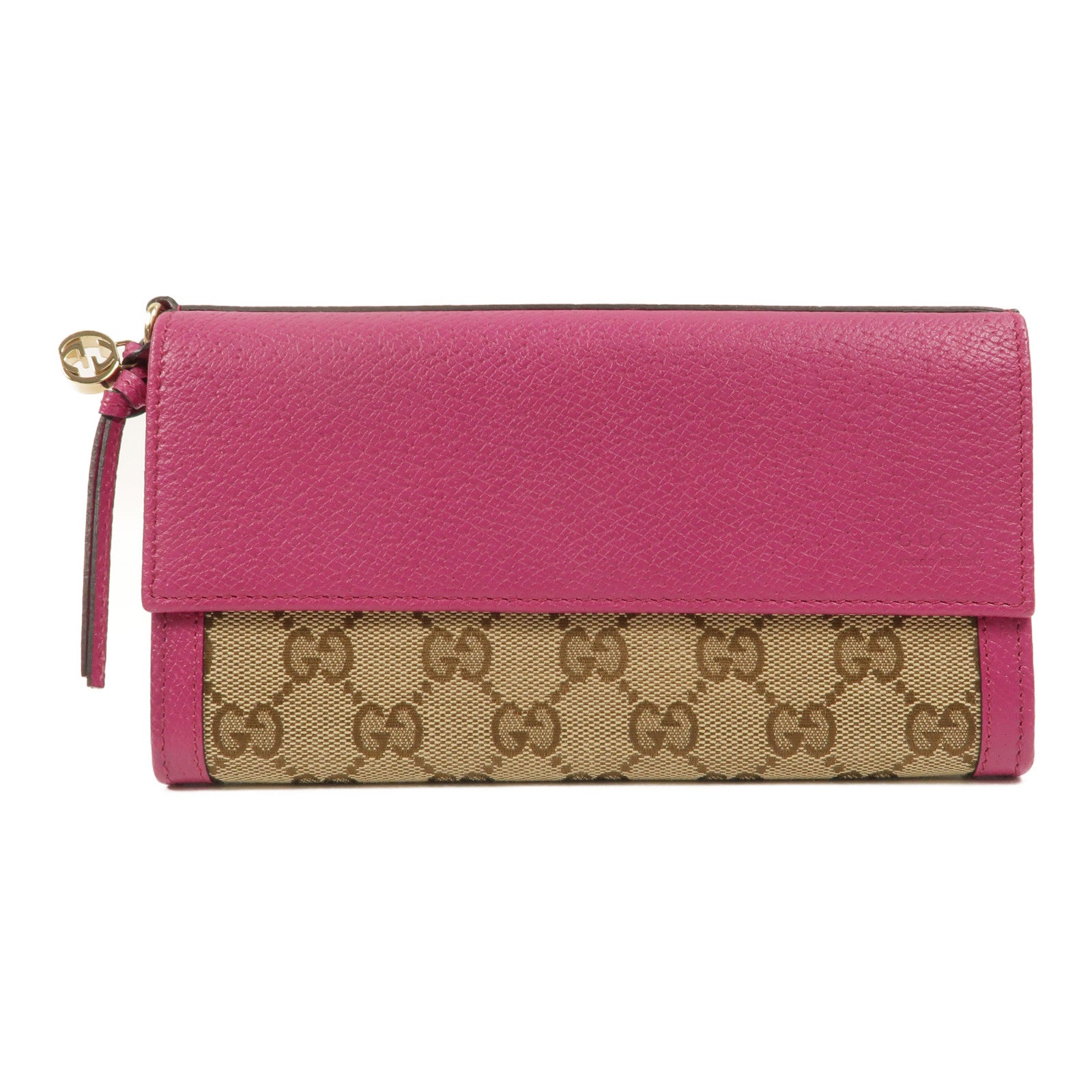 GUCCI 帆布/牛皮皮革Long Wallet長錢包