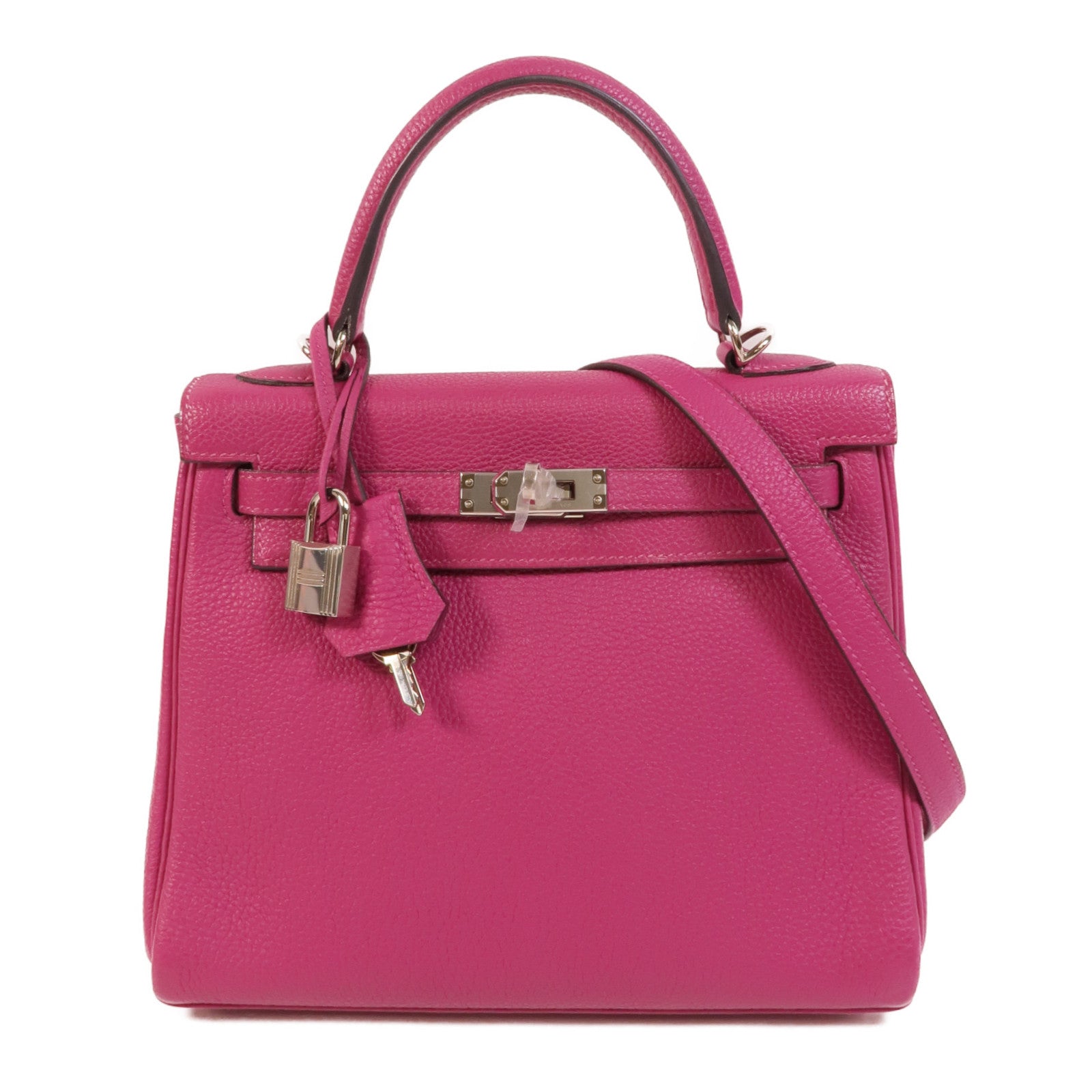 HERMES Togo皮革Kelly 25手挽肩背兩用袋Rose Pourpre